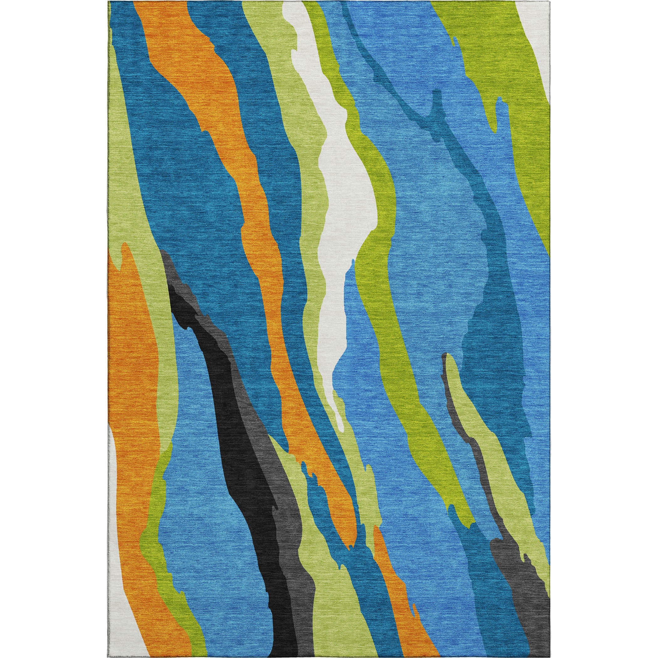 Baku Machine Washable Transitional Denim Blue Rug 2'6" x 3'10" #shape_Rectangle