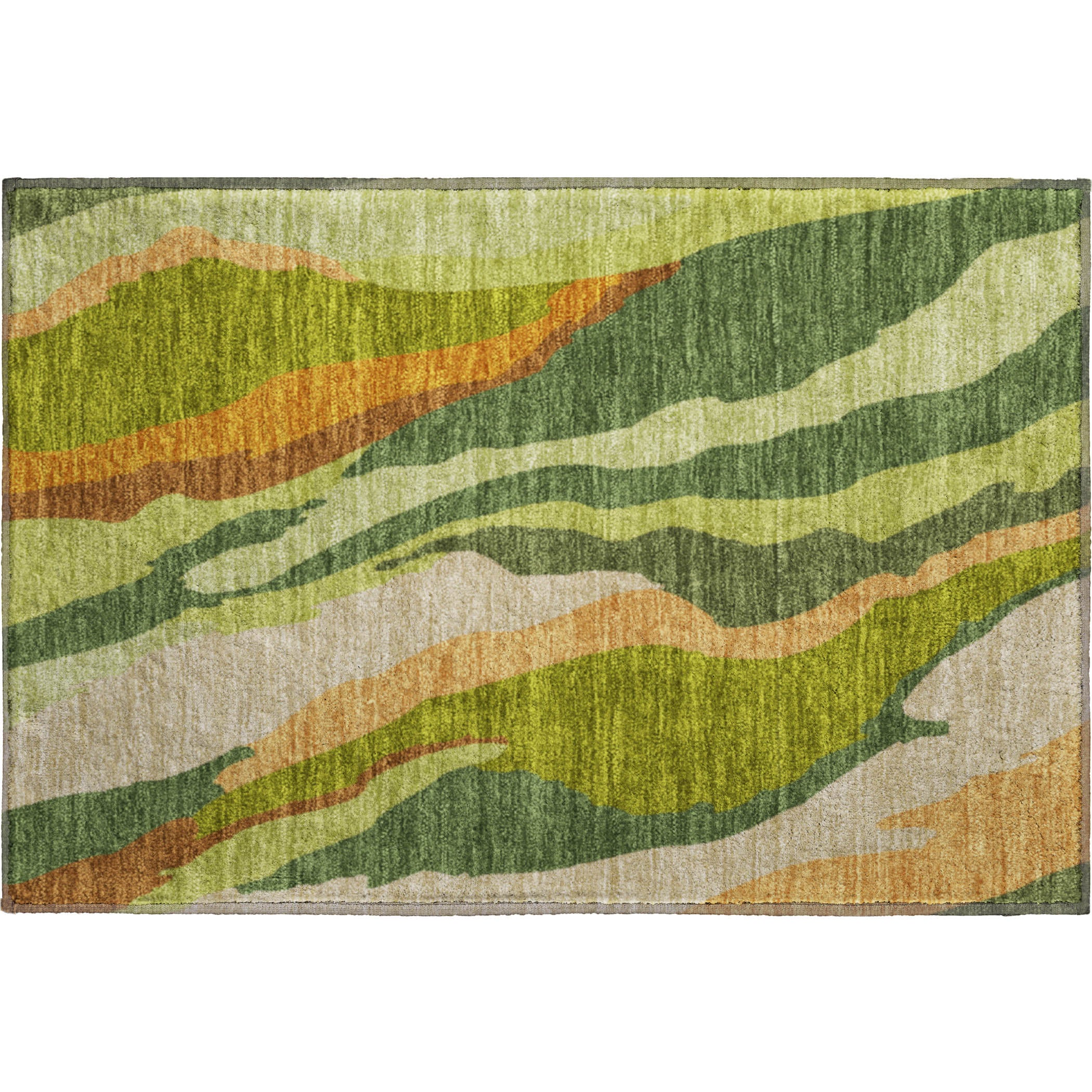Baku Machine Washable Transitional Green Rug 1'8" x 2'6" #shape_Rectangle