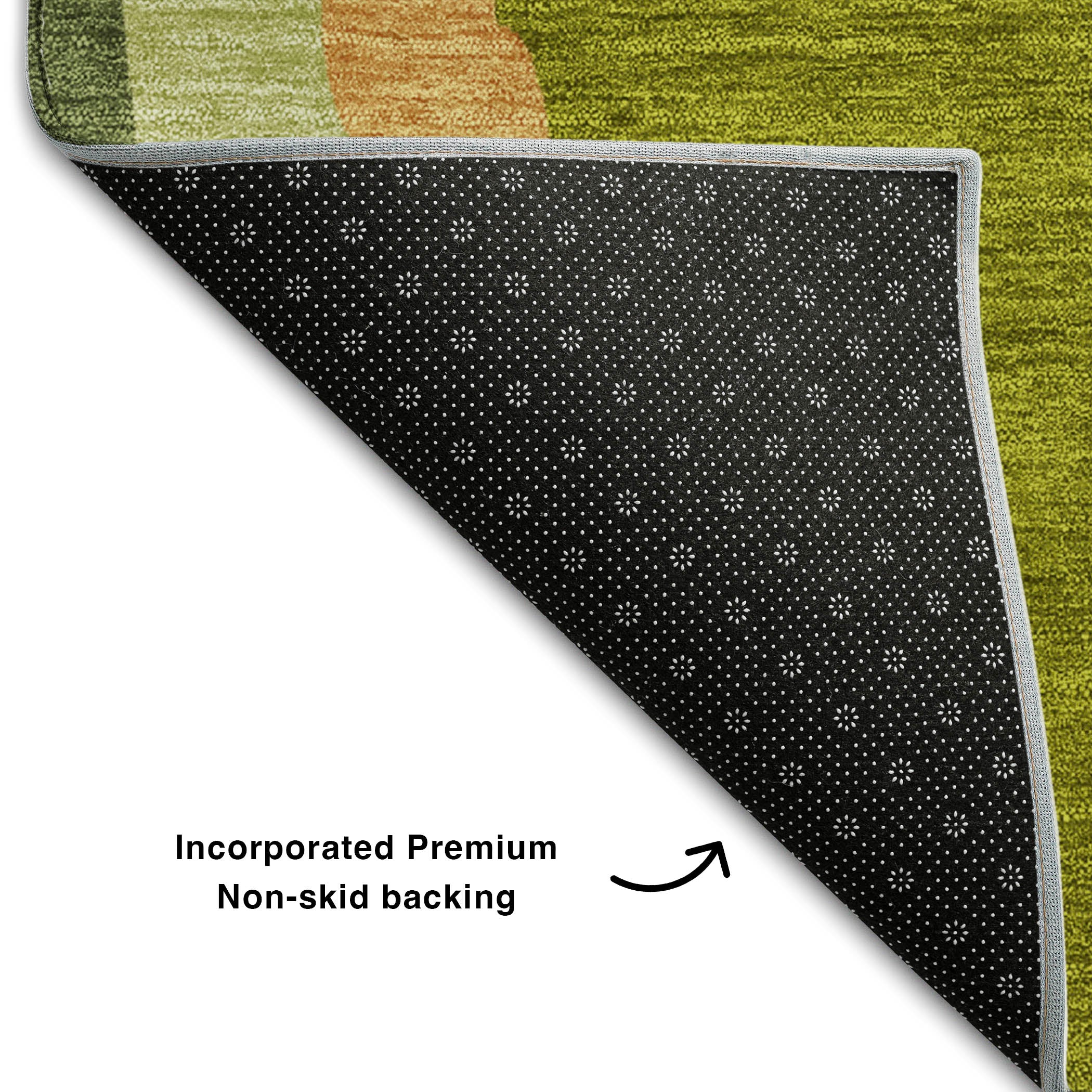 Baku Machine Washable Transitional Green Rug 1'8" x 2'6" #shape_Rectangle