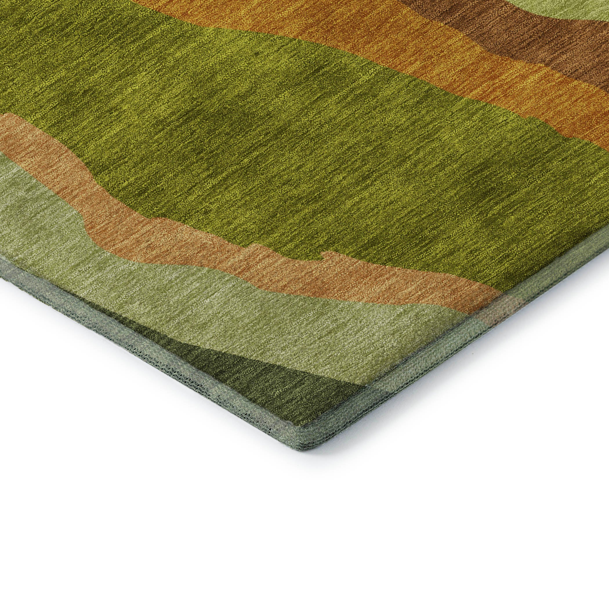 Baku Machine Washable Transitional Green Rug 1'8" x 2'6" #shape_Rectangle