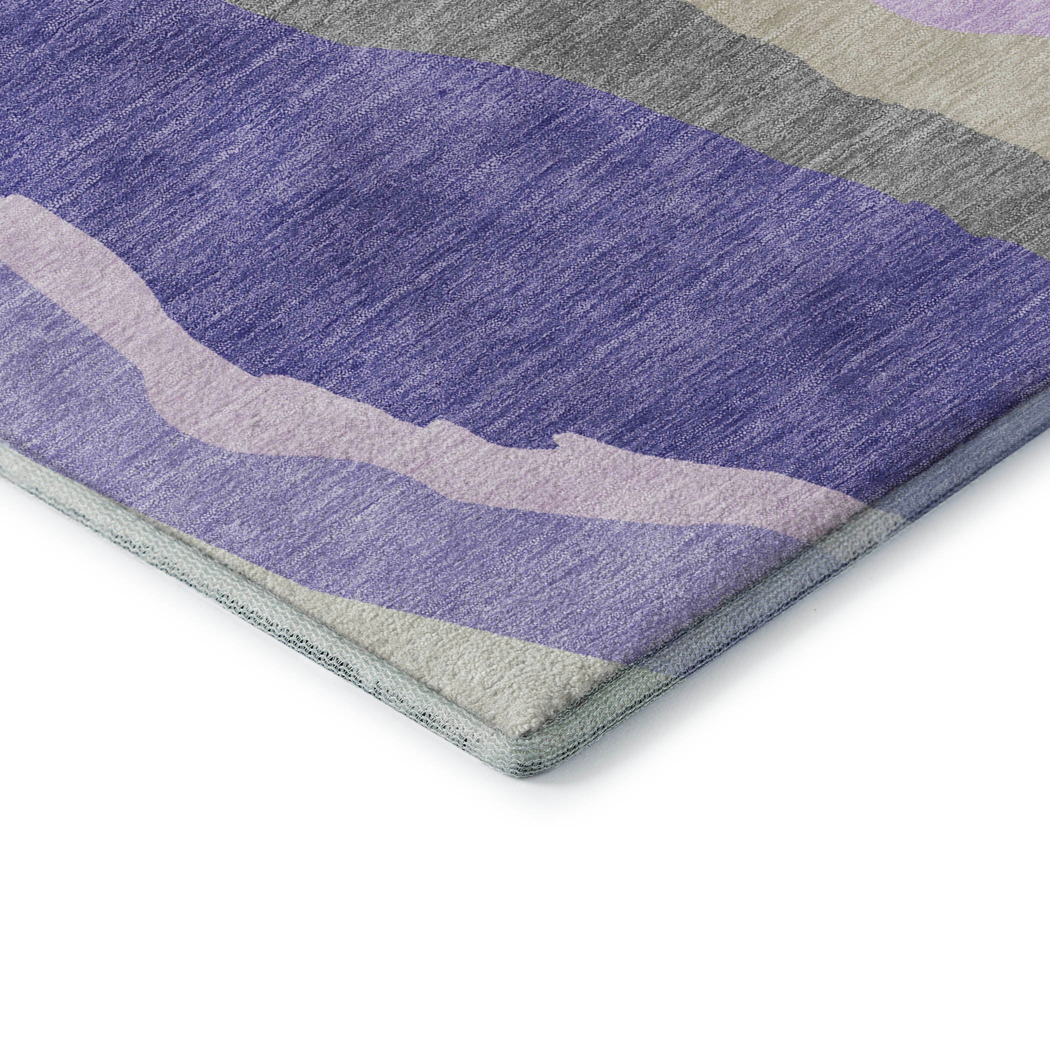 Baku Machine Washable Transitional Purple Rug 1'8" x 2'6" #shape_Rectangle