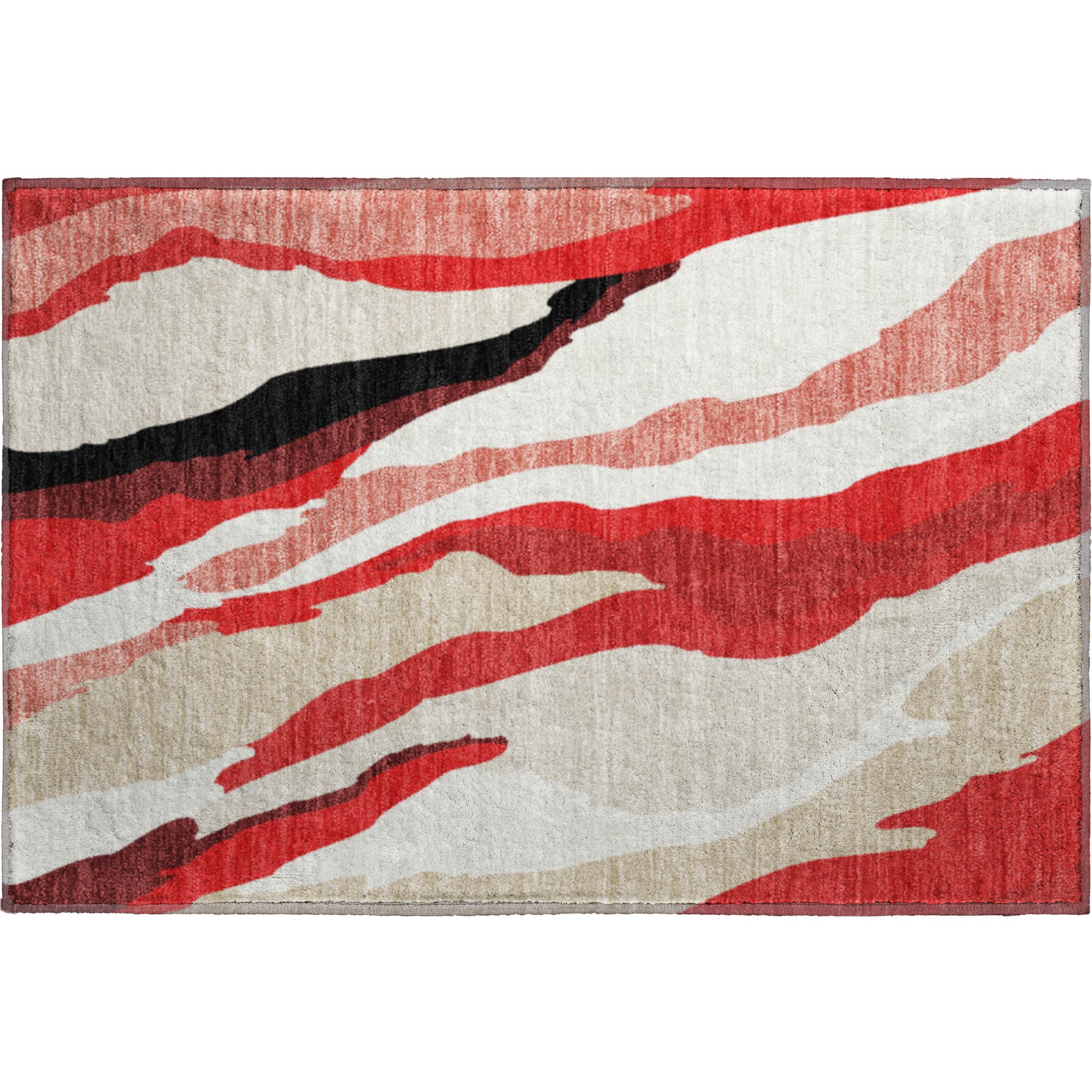 Baku Machine Washable Transitional Red Rug 1'8" x 2'6" #shape_Rectangle