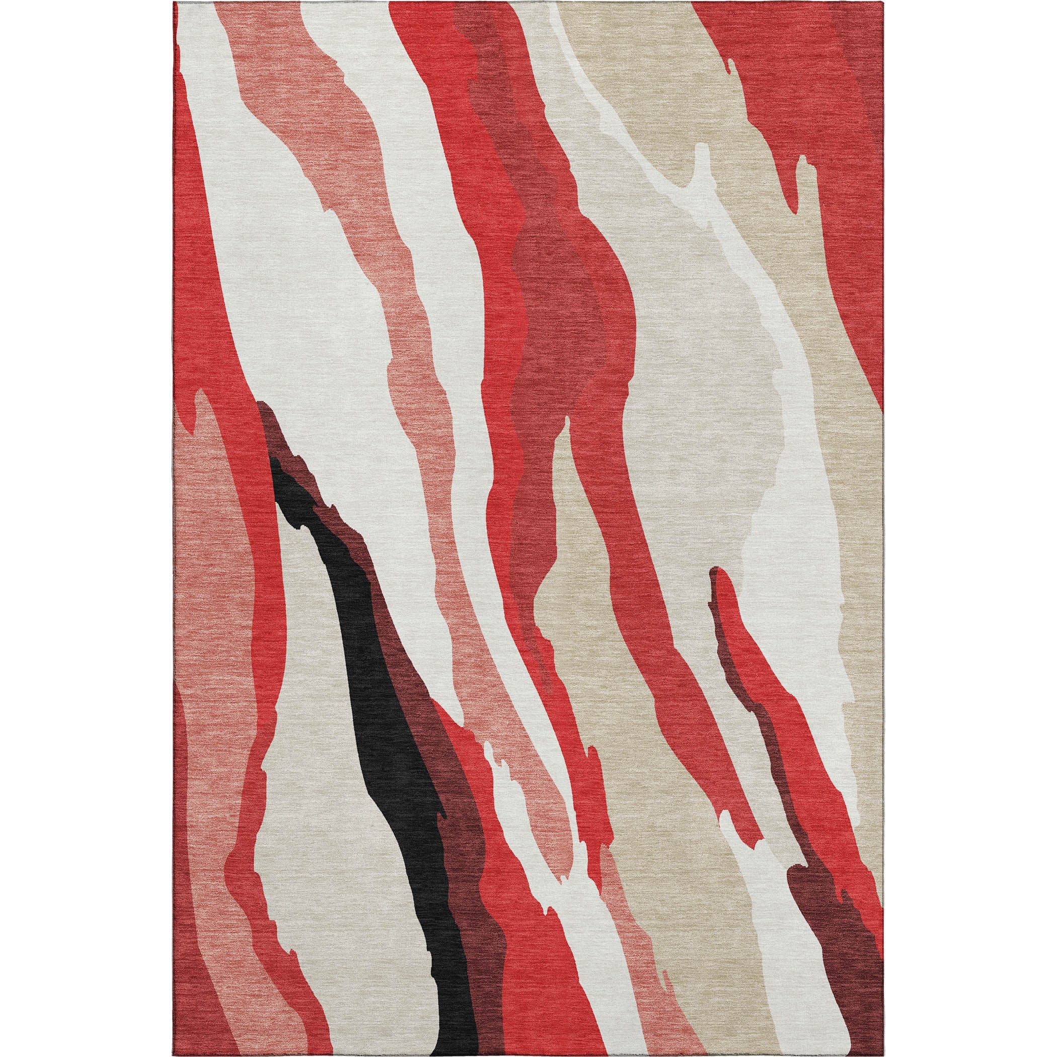 Baku Machine Washable Transitional Red Rug 2'6" x 3'10" #shape_Rectangle