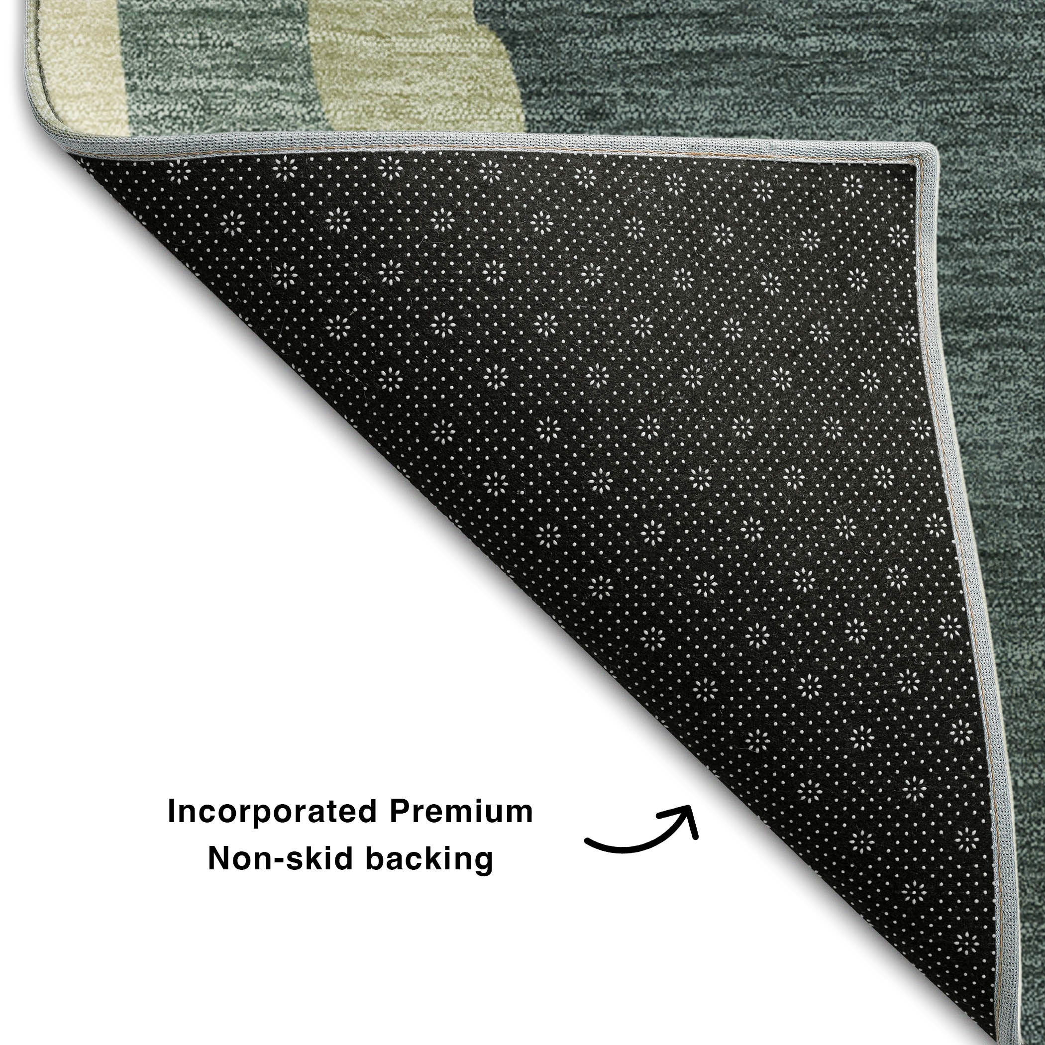 Baku Machine Washable Transitional Sage Green Rug 1'8" x 2'6" #shape_Rectangle
