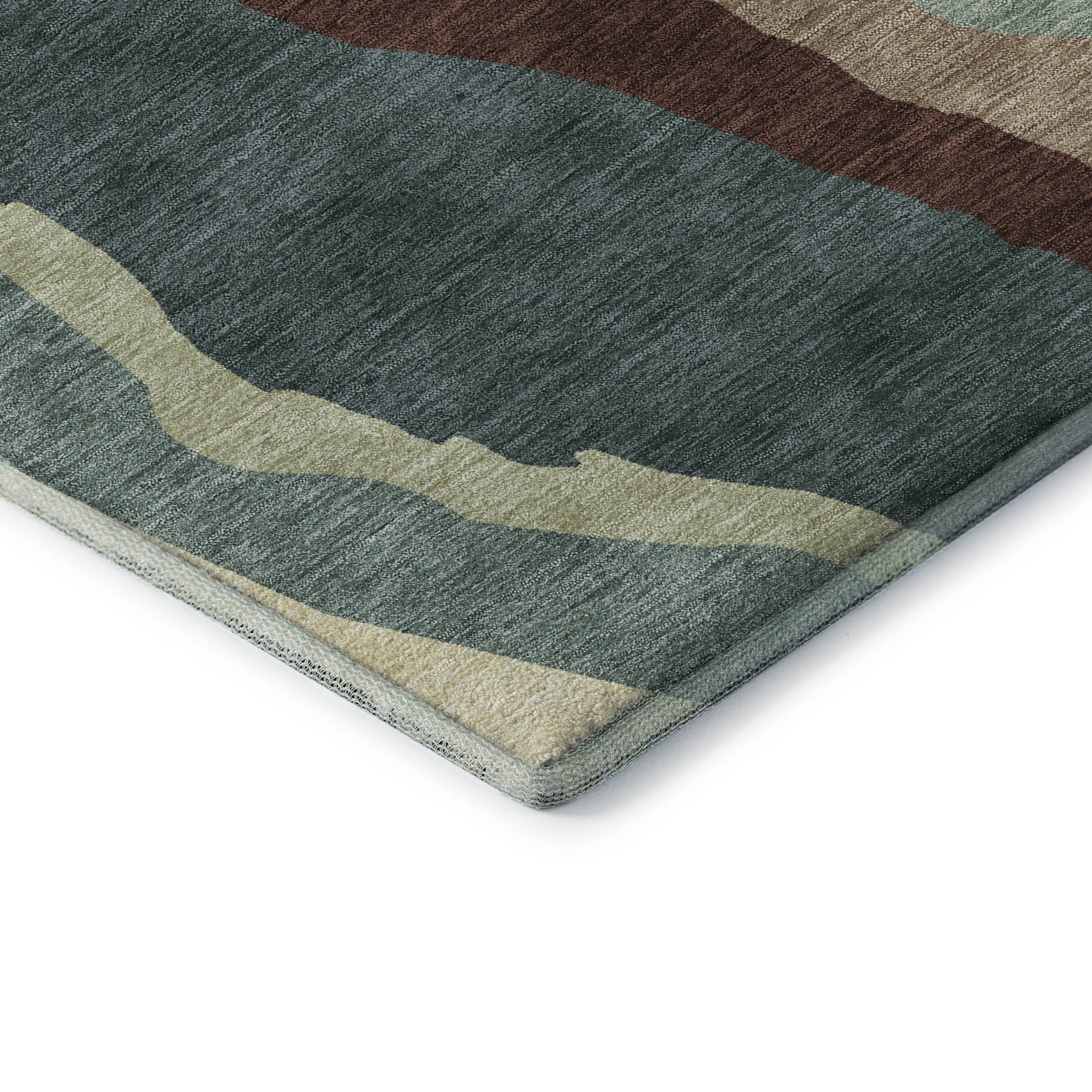 Baku Machine Washable Transitional Sage Green Rug 1'8" x 2'6" #shape_Rectangle