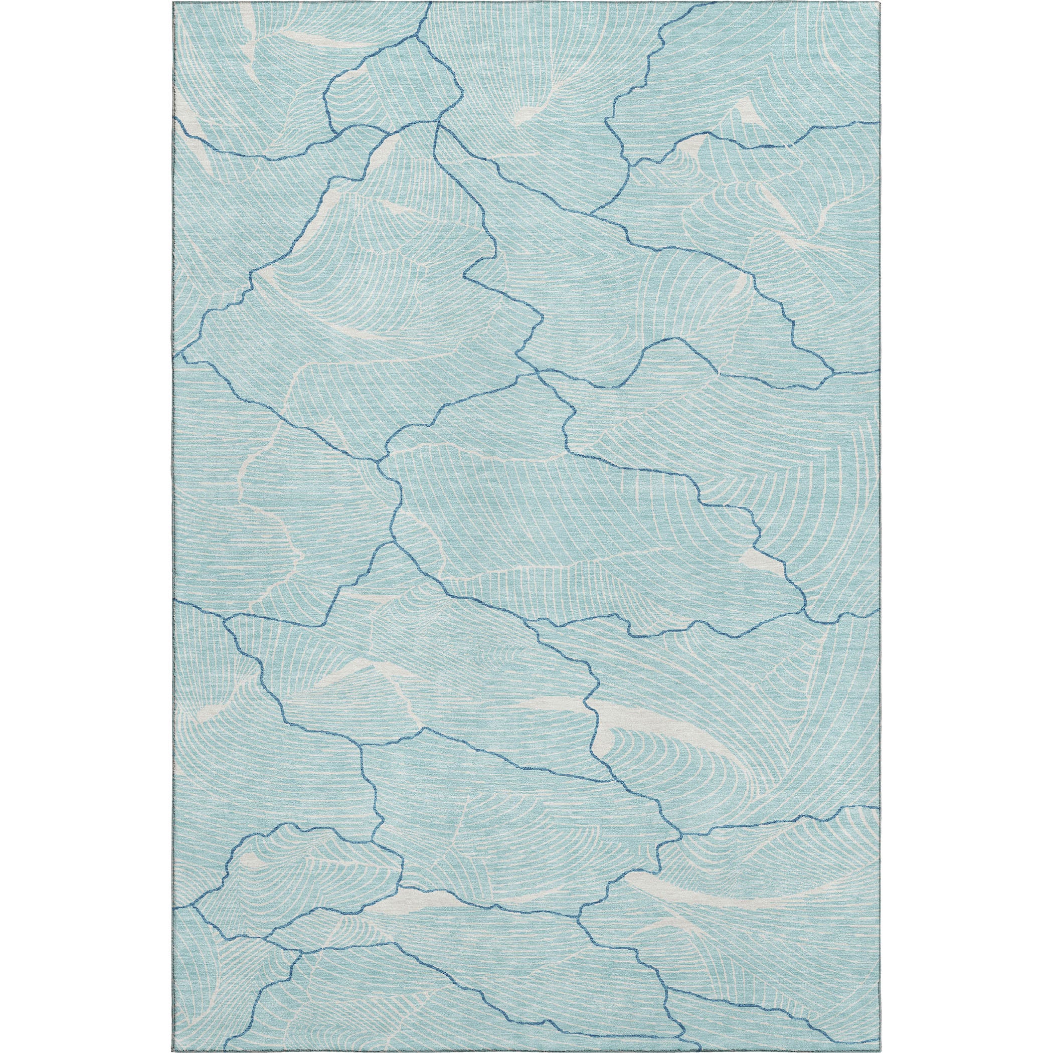 Seville Machine Washable Transitional Aqua Teal Rug 2'6" x 3'10" #shape_Rectangle