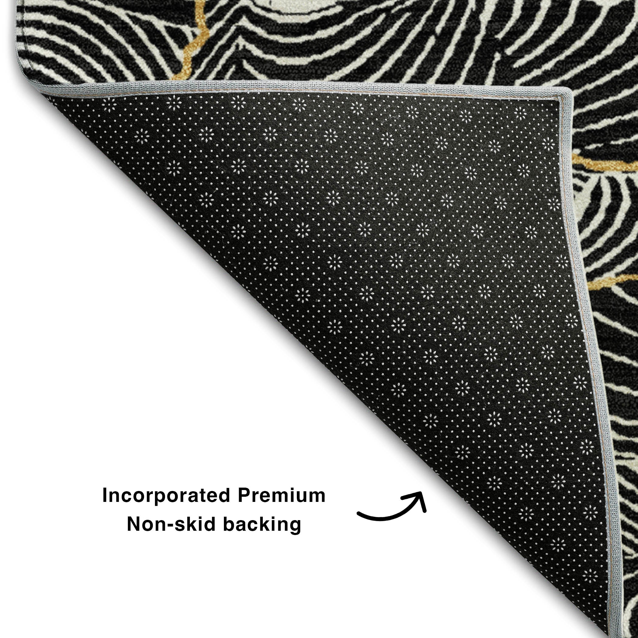 Seville Machine Washable Transitional Black Rug 1'8" x 2'6" #shape_Rectangle