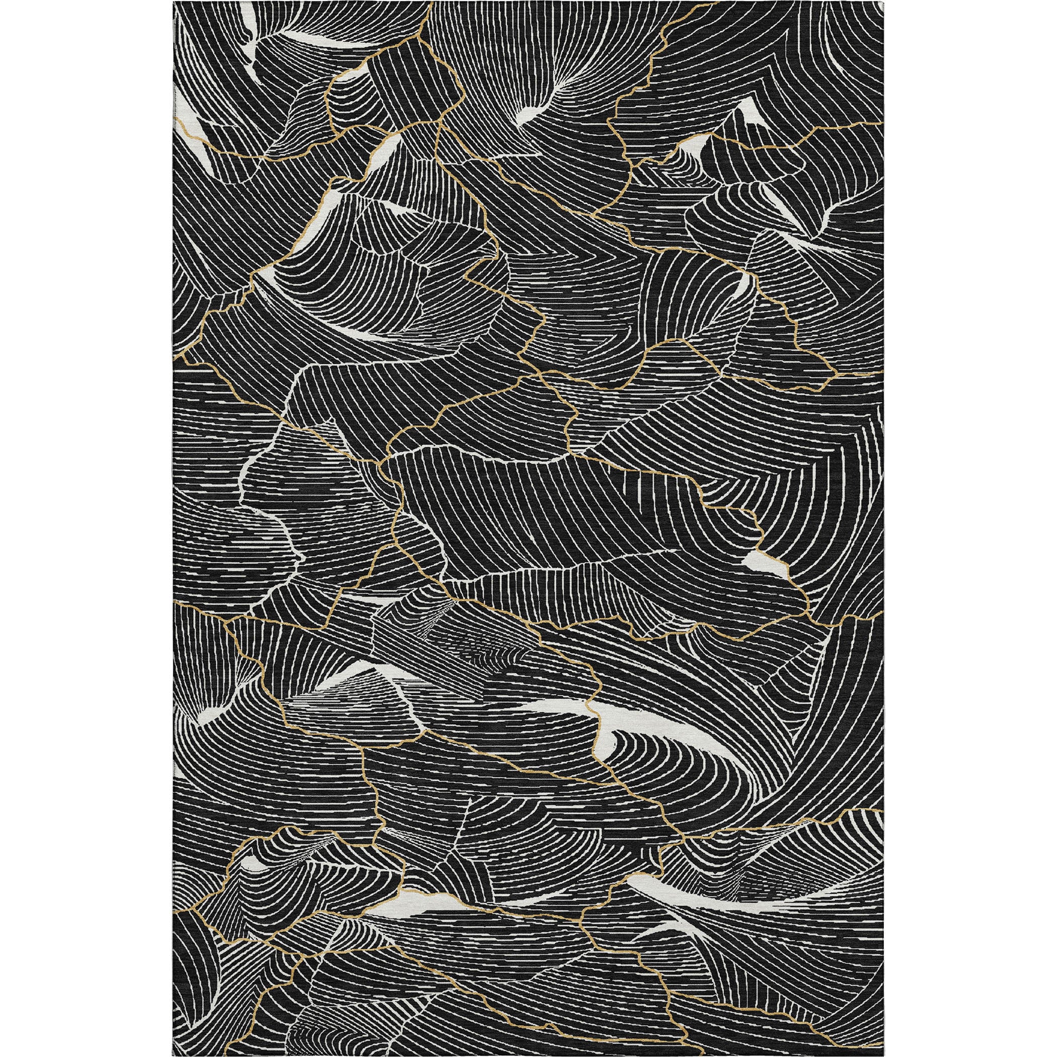 Seville Machine Washable Transitional Black Rug 2'6" x 3'10" #shape_Rectangle