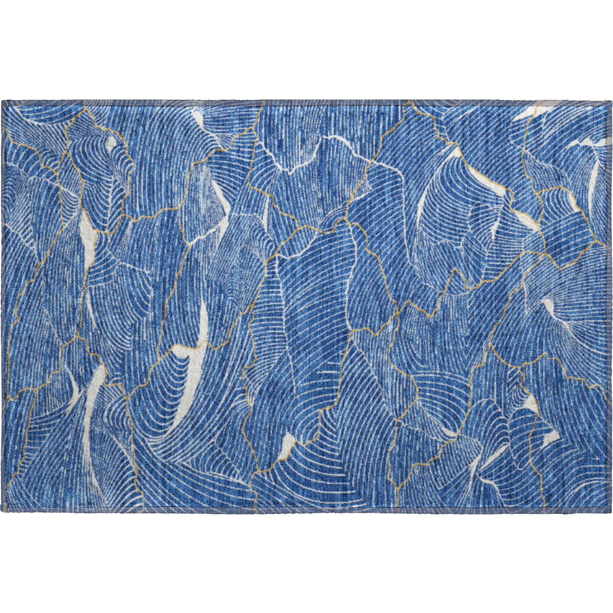 Seville Machine Washable Transitional Blue Rug 1'8" x 2'6" #shape_Rectangle