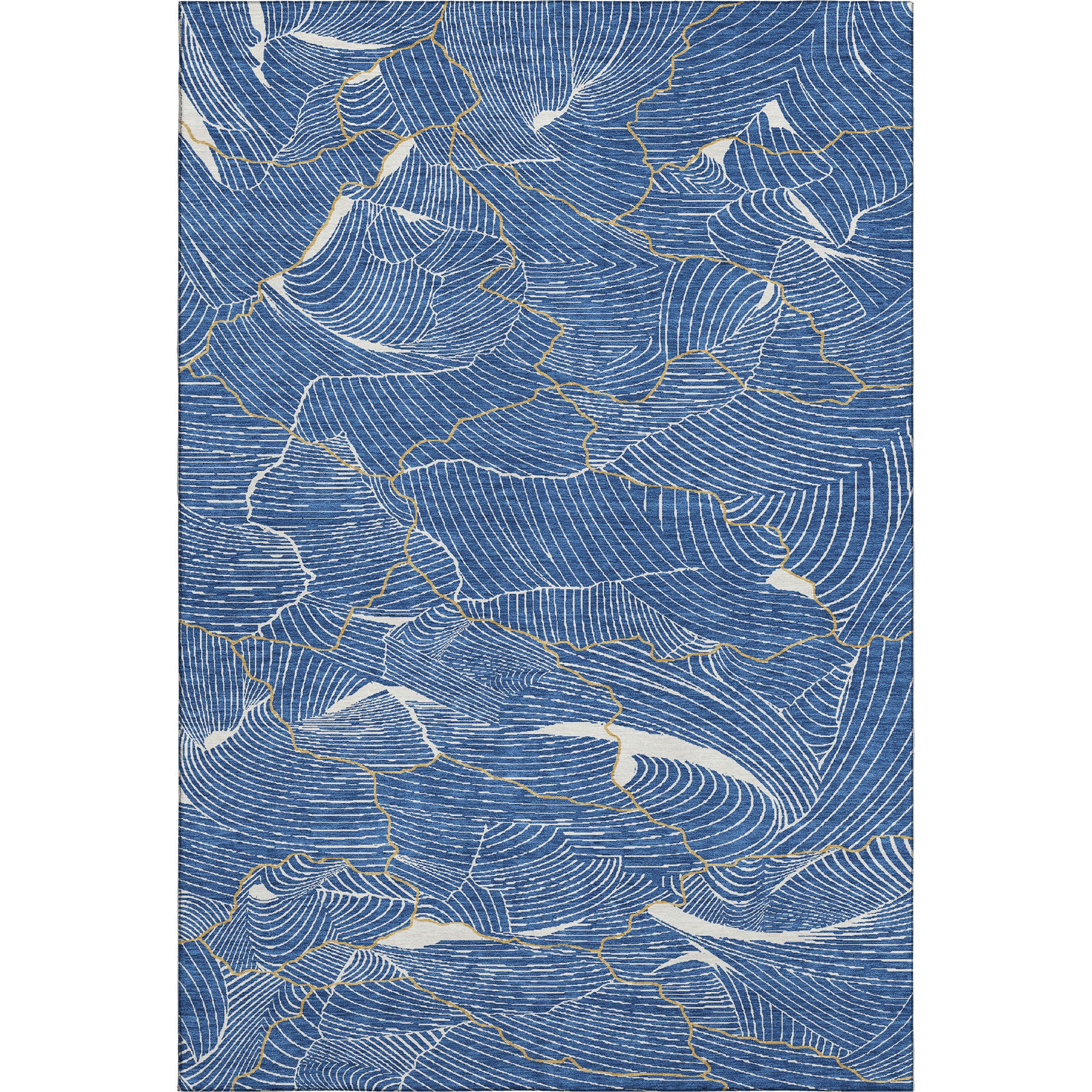 Seville Machine Washable Transitional Blue Rug 2'6" x 3'10" #shape_Rectangle