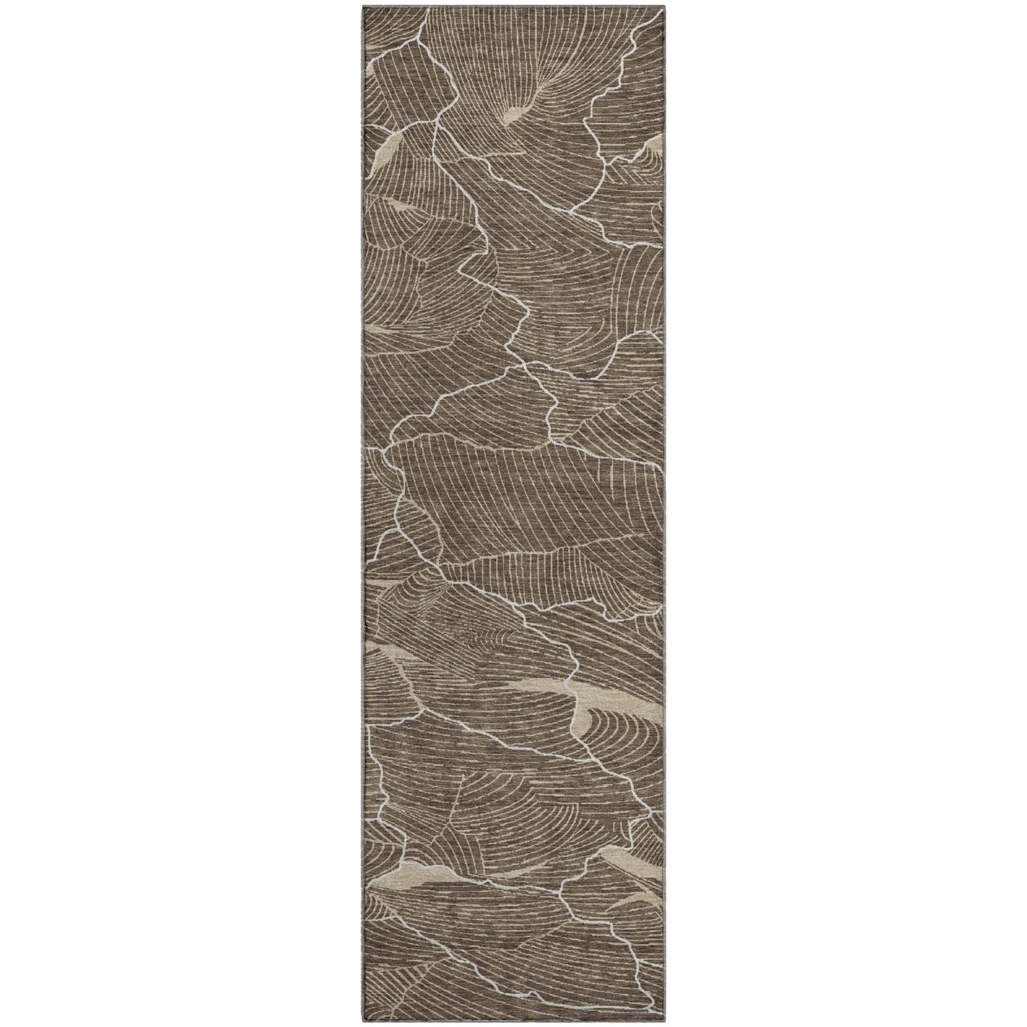 Seville Machine Washable Transitional Brown Rug 2'3" x 7'6" #shape_Runner
