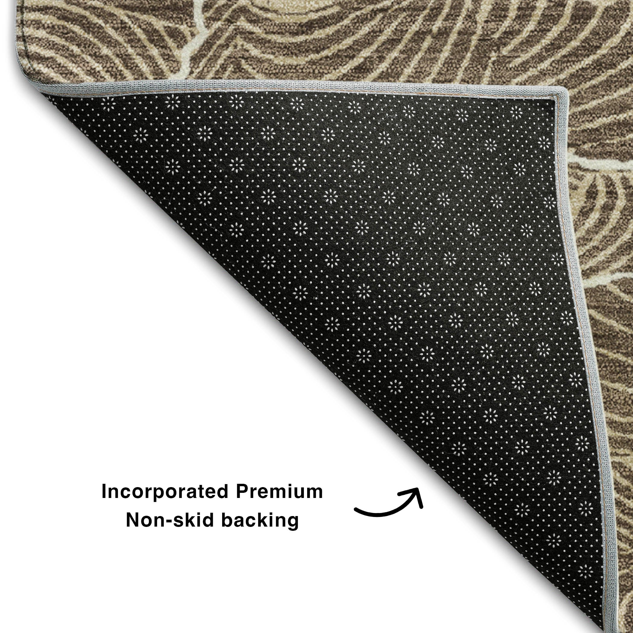 Seville Machine Washable Transitional Brown Rug 1'8" x 2'6" #shape_Rectangle