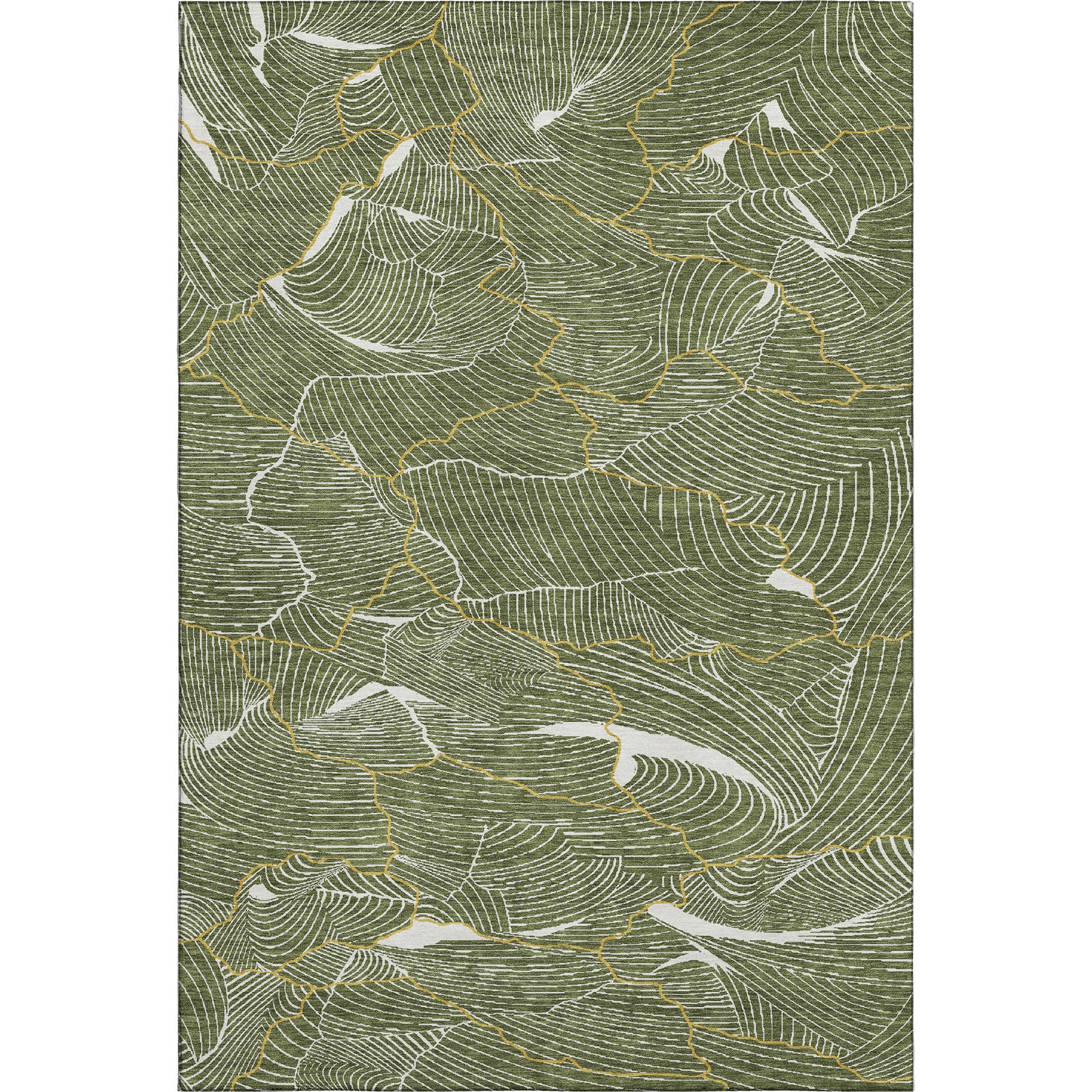 Seville Machine Washable Transitional Olive Green Rug 2'6" x 3'10" #shape_Rectangle