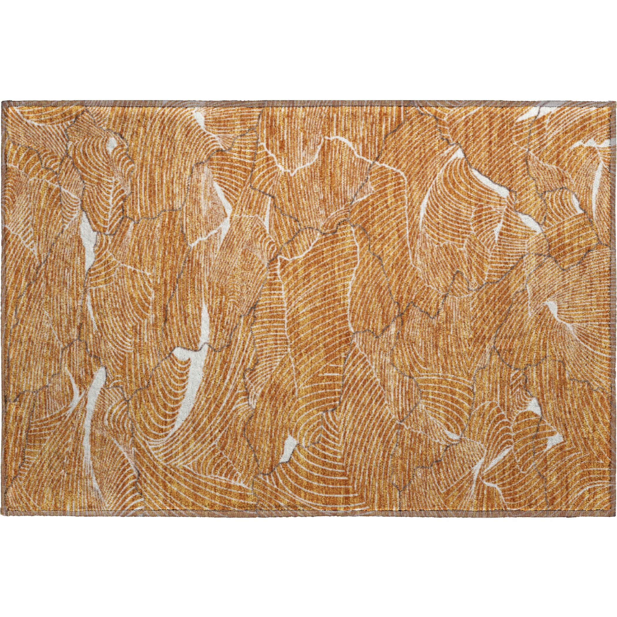 Seville Machine Washable Transitional Paprika Orange Rug 1'8" x 2'6" #shape_Rectangle