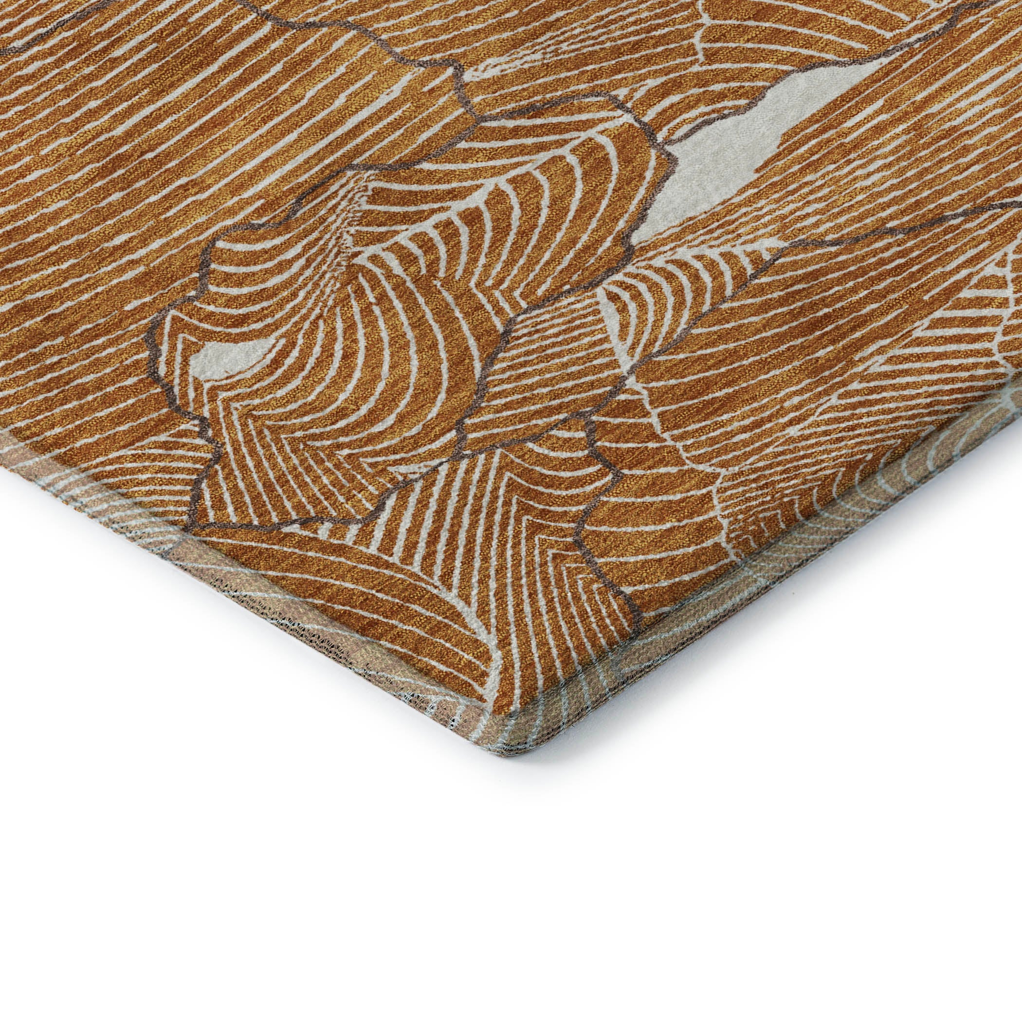 Seville Machine Washable Transitional Paprika Orange Rug 1'8" x 2'6" #shape_Rectangle
