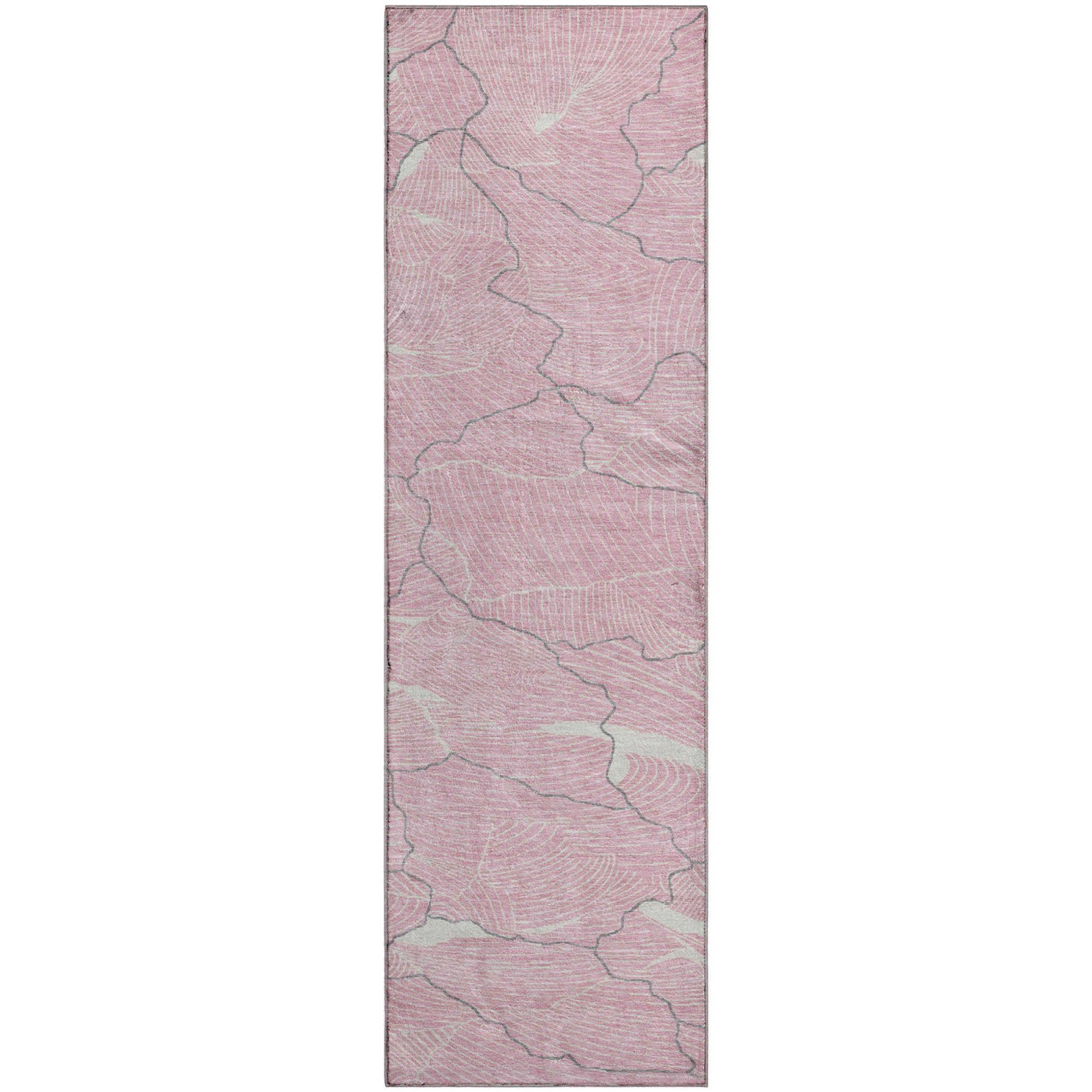 Seville Machine Washable Transitional Pink Rug 2'3" x 7'6" #shape_Runner