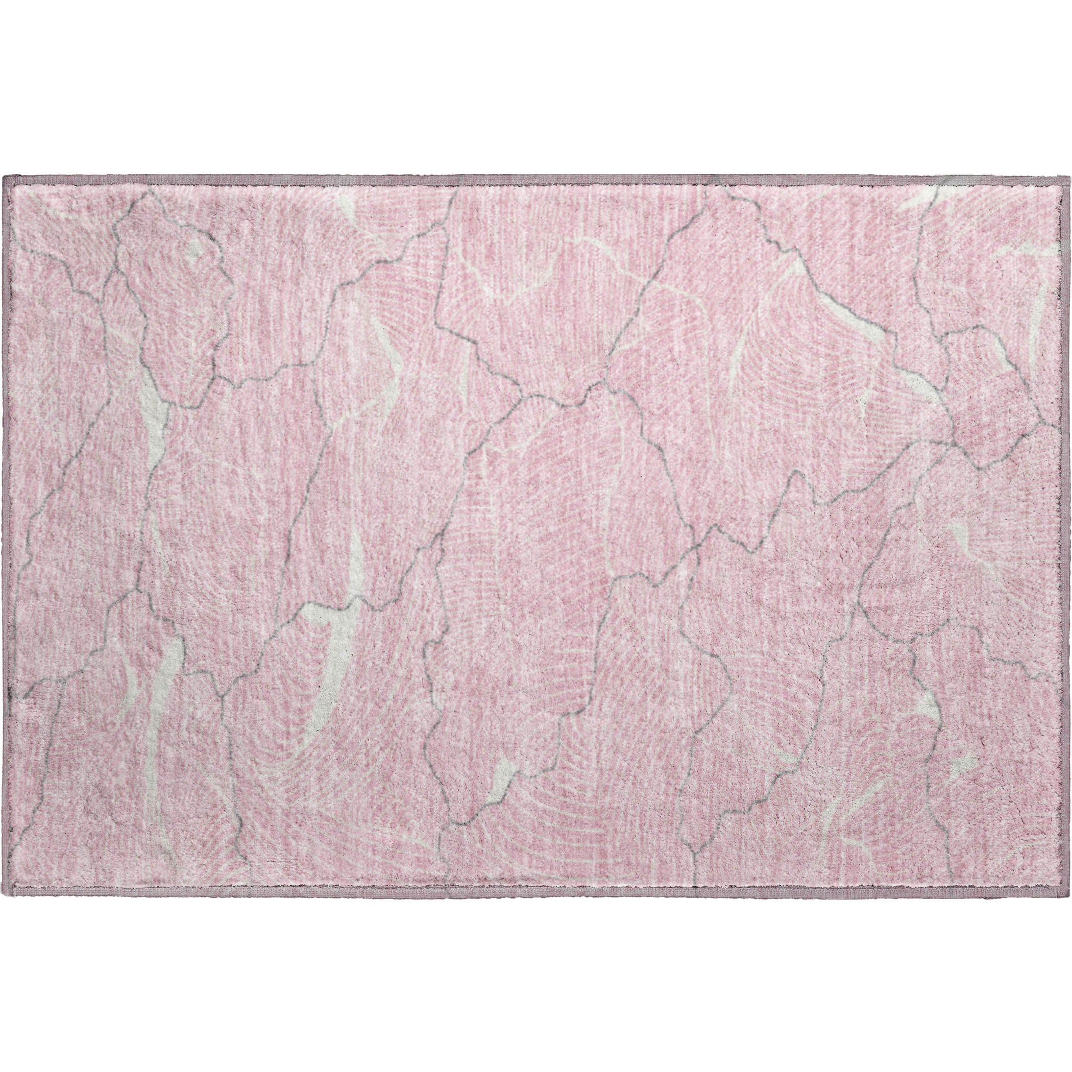 Seville Machine Washable Transitional Pink Rug 1'8" x 2'6" #shape_Rectangle