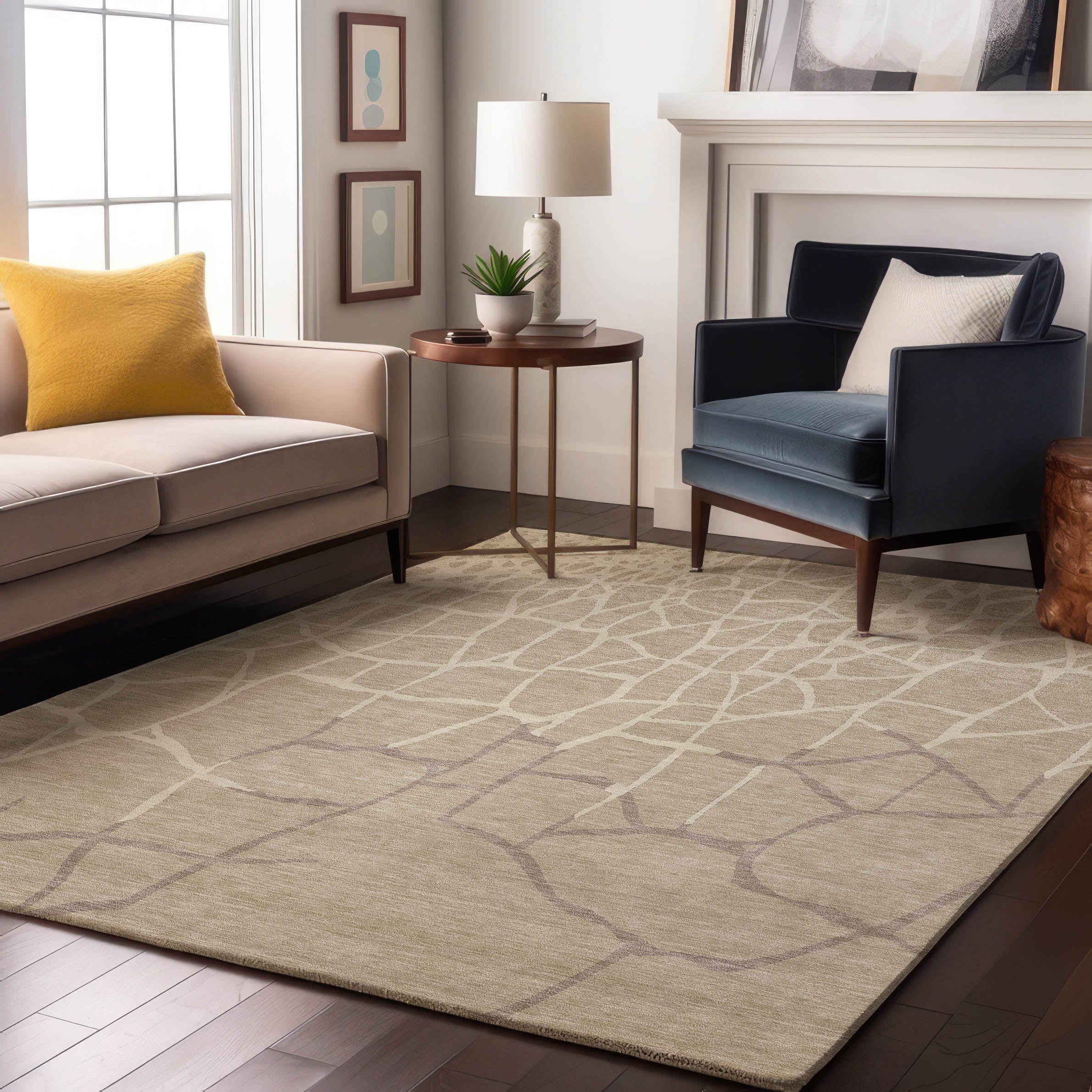 Dubrovnik Machine Washable Transitional Beige Brown Rug 2'6" x 3'10" #shape_Rectangle