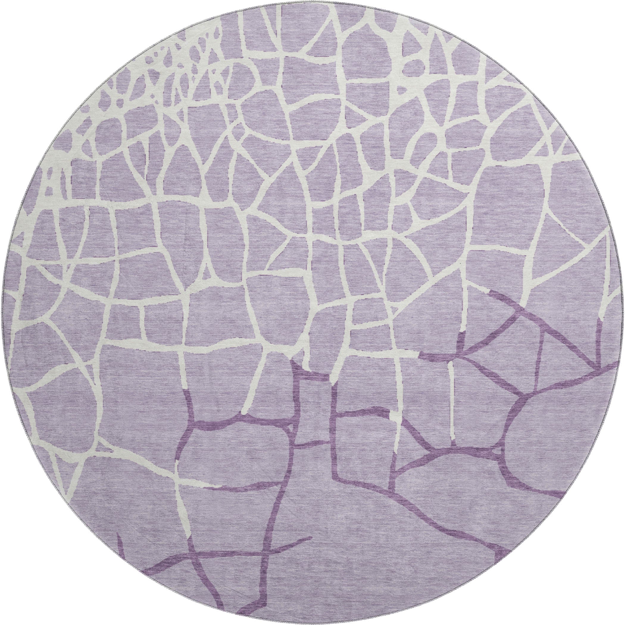 Dubrovnik Machine Washable Transitional Lavender Purple Rug 8' x 8' #shape_Round