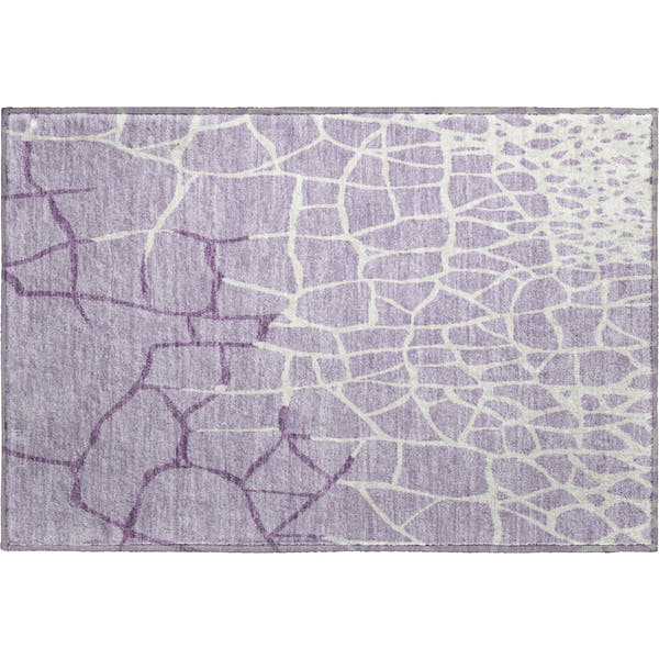 Dubrovnik Machine Washable Transitional Lavender Purple Rug 1'8" x 2'6"
