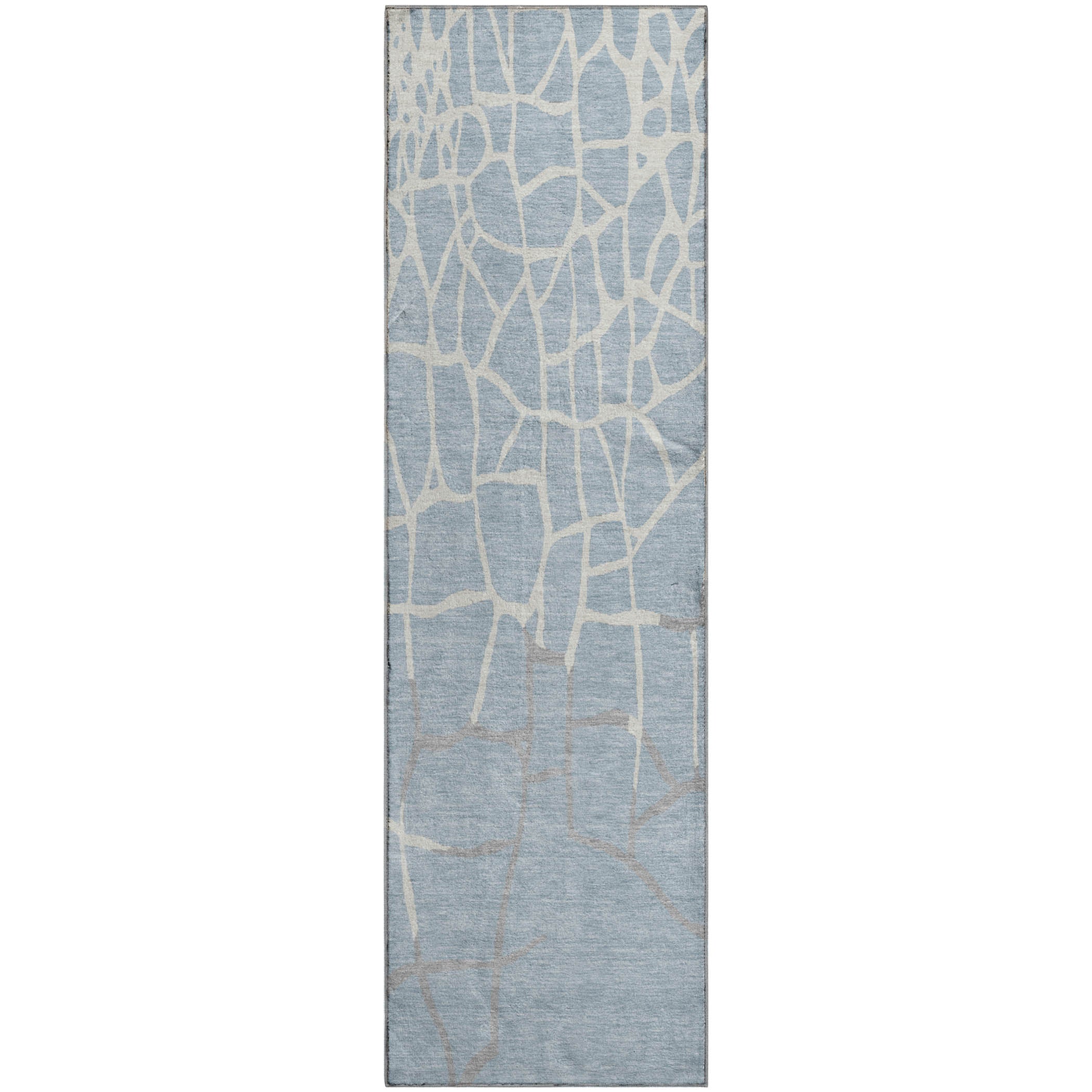 Dubrovnik Machine Washable Transitional Sky Blue Rug 2'3" x 7'6" #shape_Runner