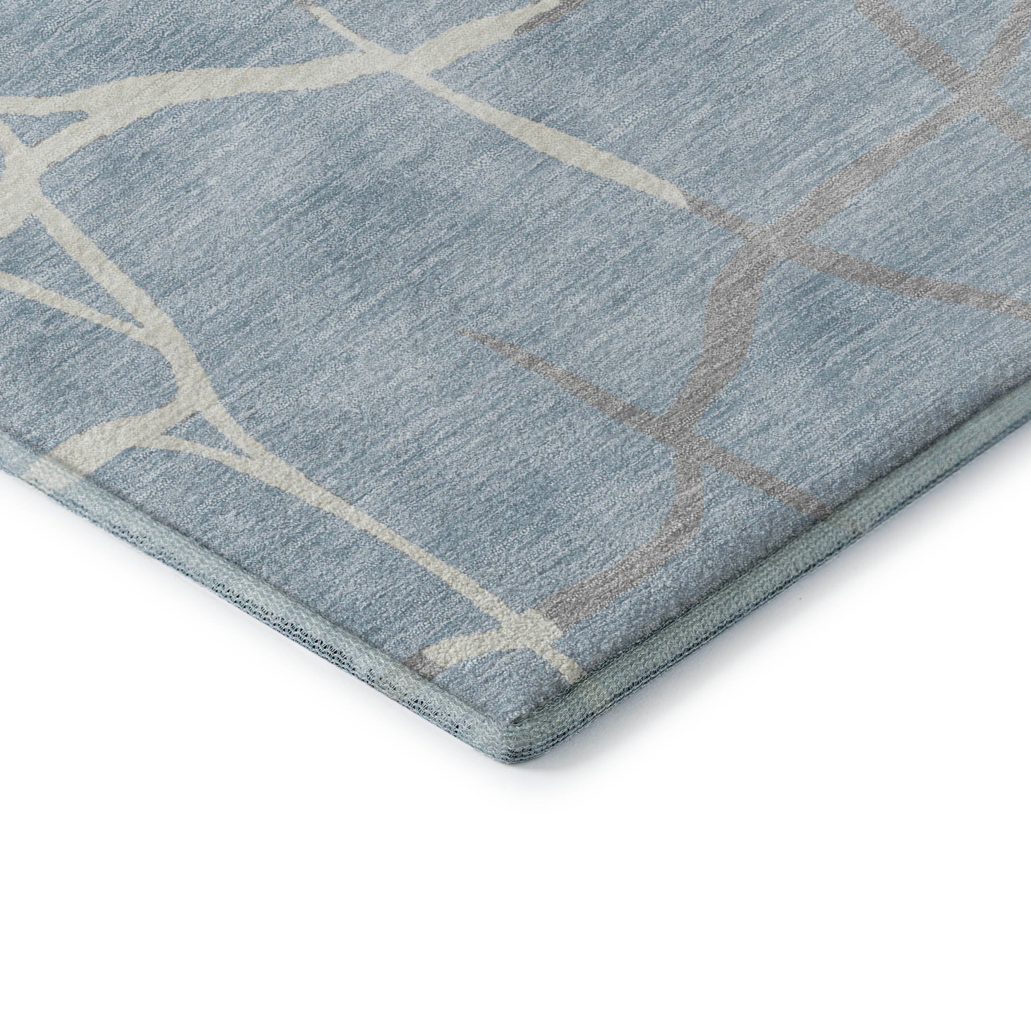 Dubrovnik Machine Washable Transitional Sky Blue Rug 1'8" x 2'6" #shape_Rectangle