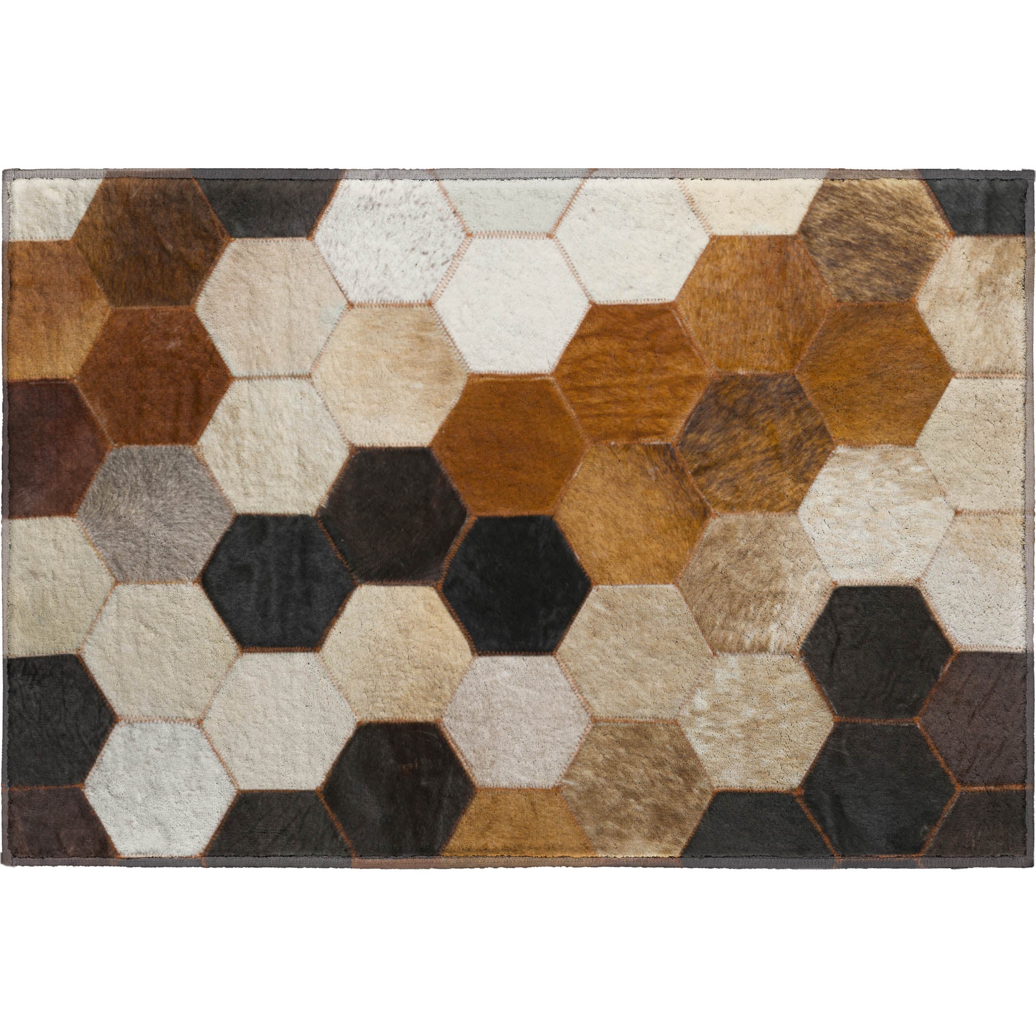 Lima Machine Washable Cowhide Multi Paprika Rug 1'8" x 2'6" #shape_Rectangle