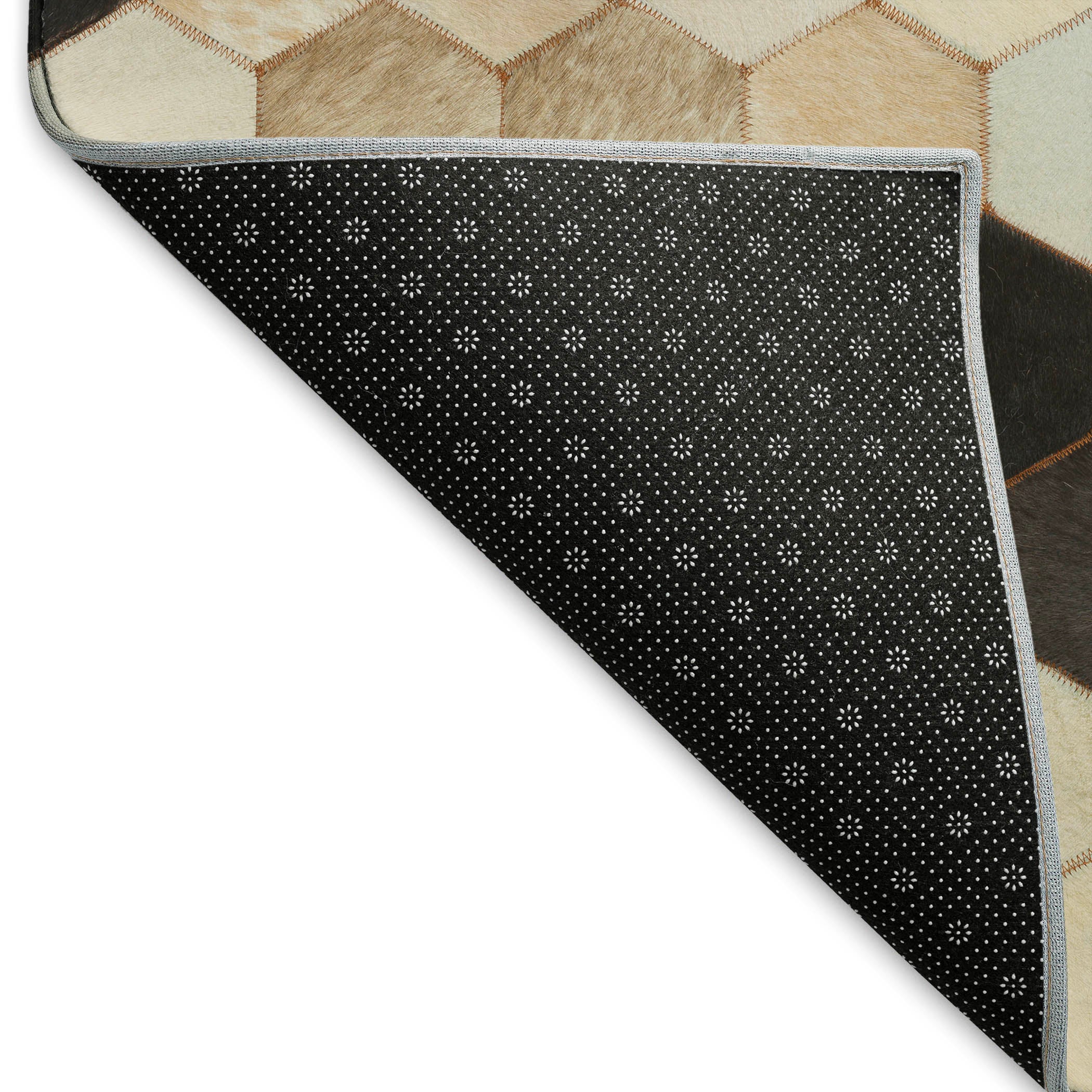 Lima Machine Washable Cowhide Multi Paprika Rug 1'8" x 2'6" #shape_Rectangle