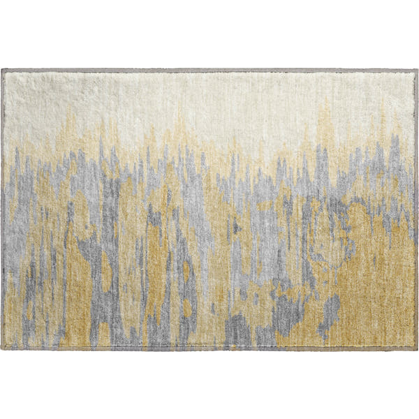 Dubrovnik Machine Washable Transitional Gold Rug 1'8" x 2'6"