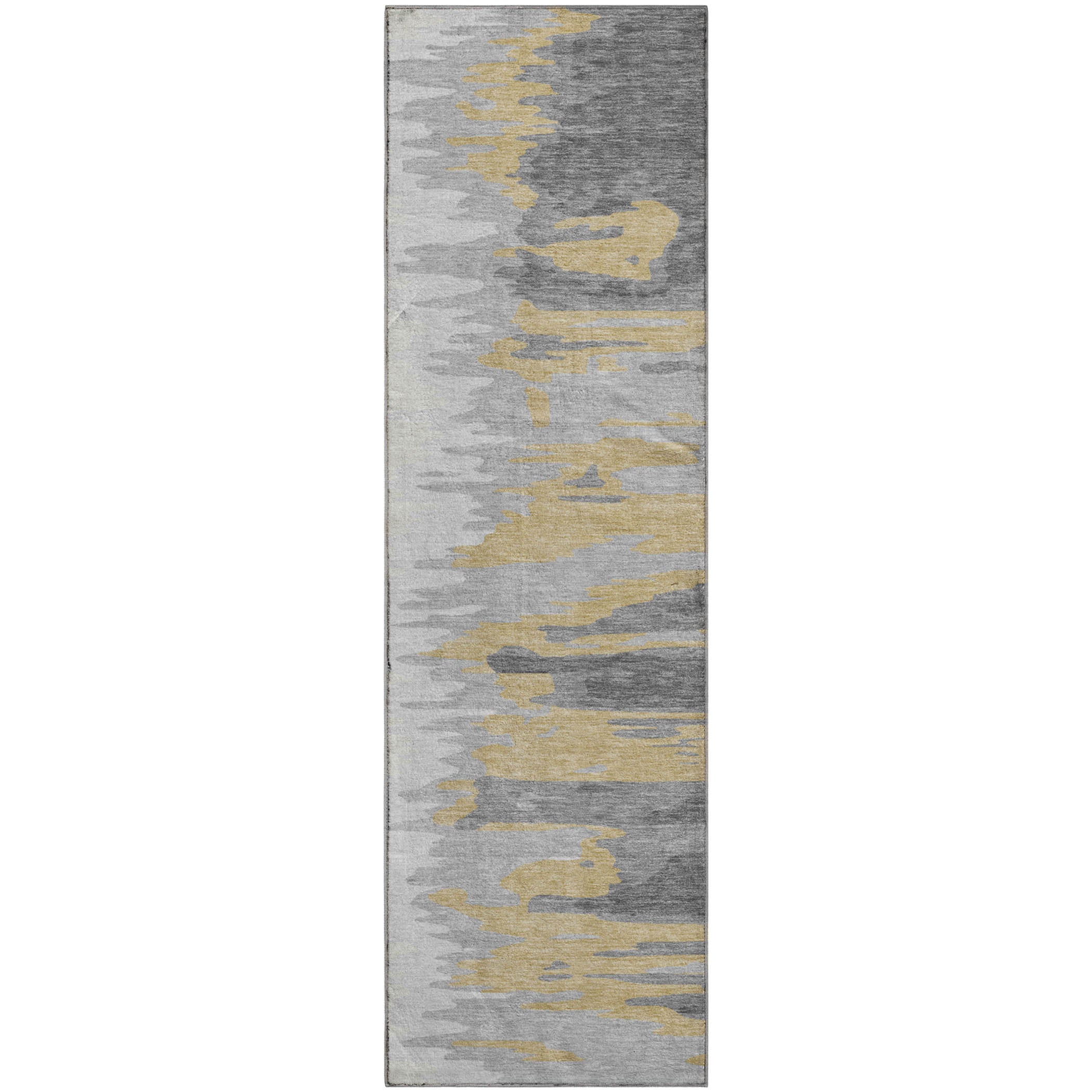Dubrovnik Machine Washable Transitional Gray Rug 2'3" x 7'6" #shape_Runner