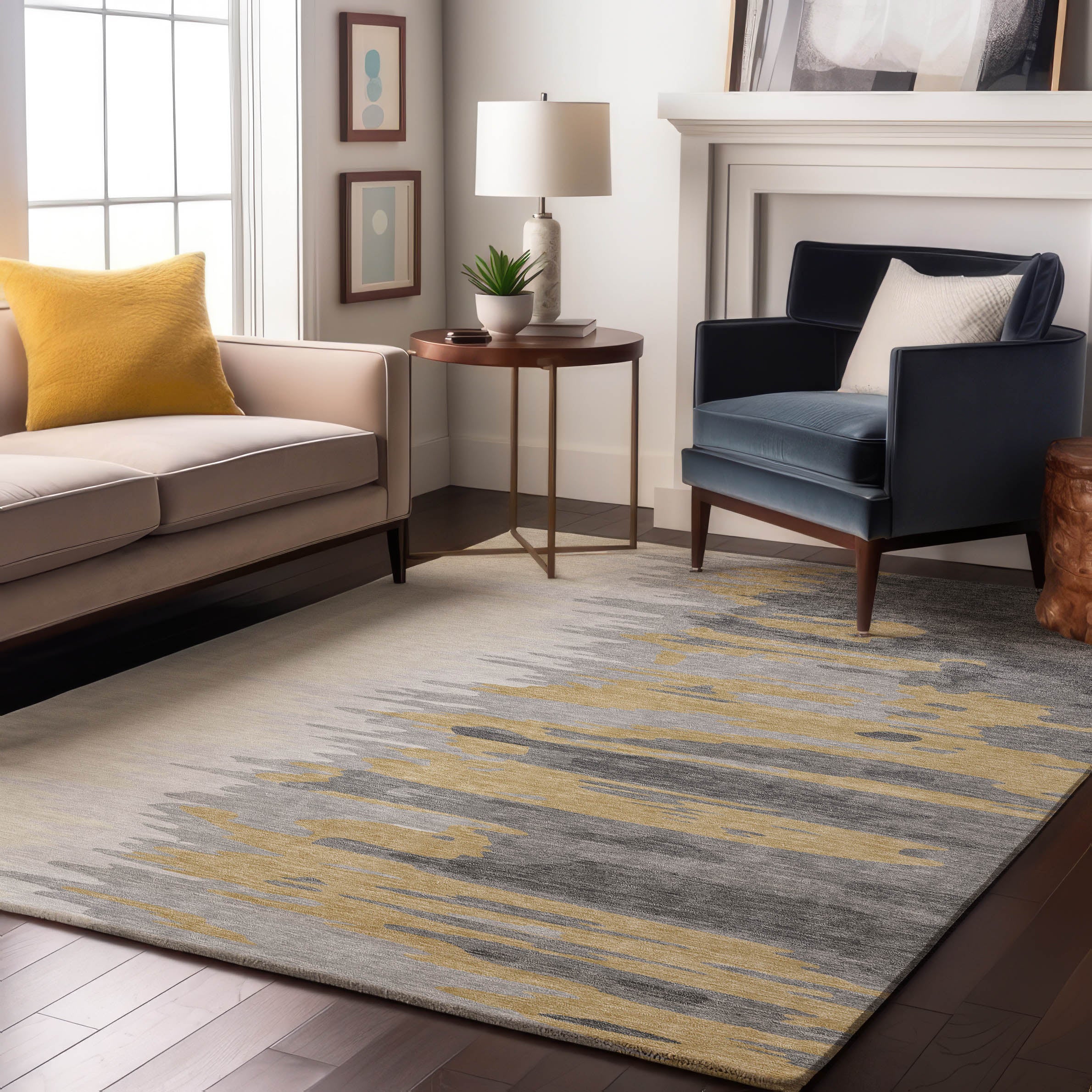 Dubrovnik Machine Washable Transitional Gray Rug 2'6" x 3'10" #shape_Rectangle