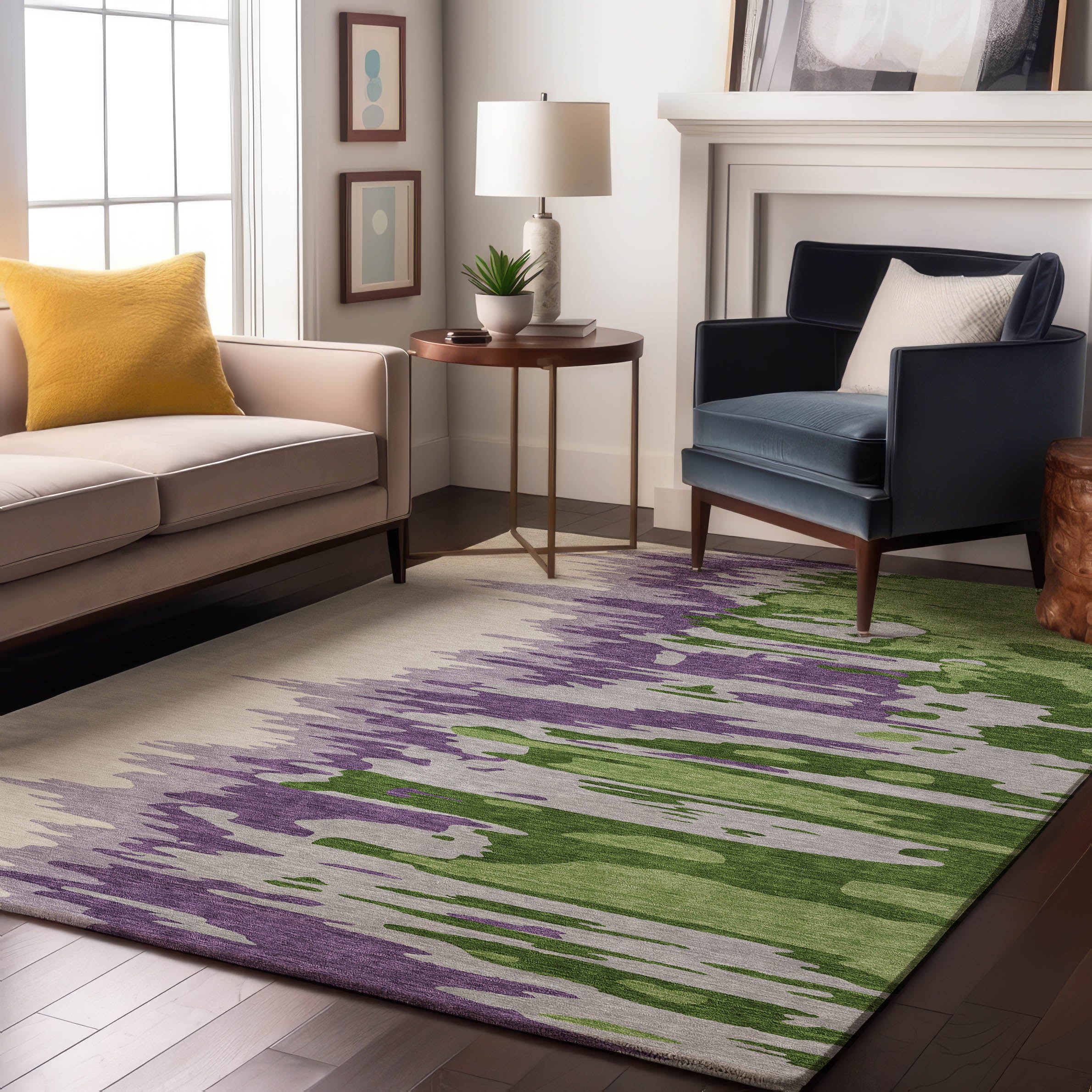 Dubrovnik Machine Washable Transitional Green Rug 2'6" x 3'10" #shape_Rectangle