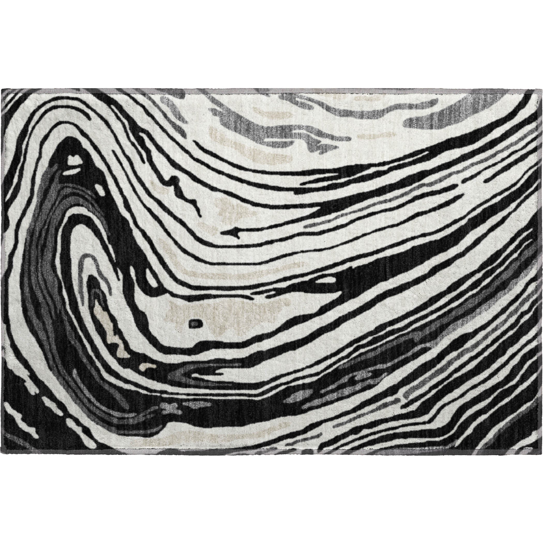 Vienna Machine Washable Transitional Black Rug 1'8" x 2'6" #shape_Rectangle