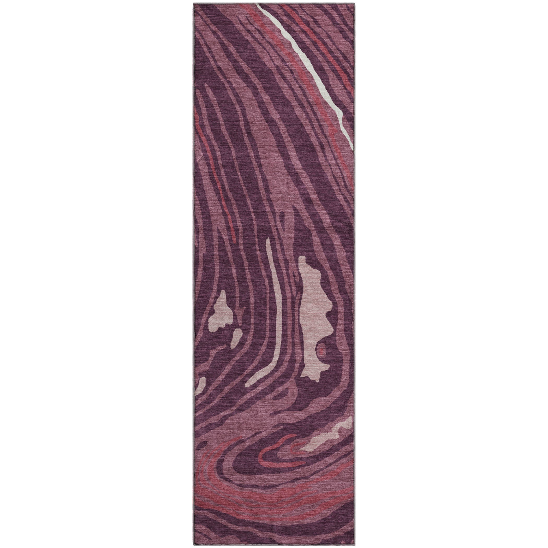 Vienna Machine Washable Transitional Garnet Red Rug 2'3" x 7'6" #shape_Runner