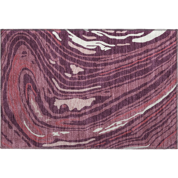 Vienna Machine Washable Transitional Garnet Red Rug 1'8" x 2'6"