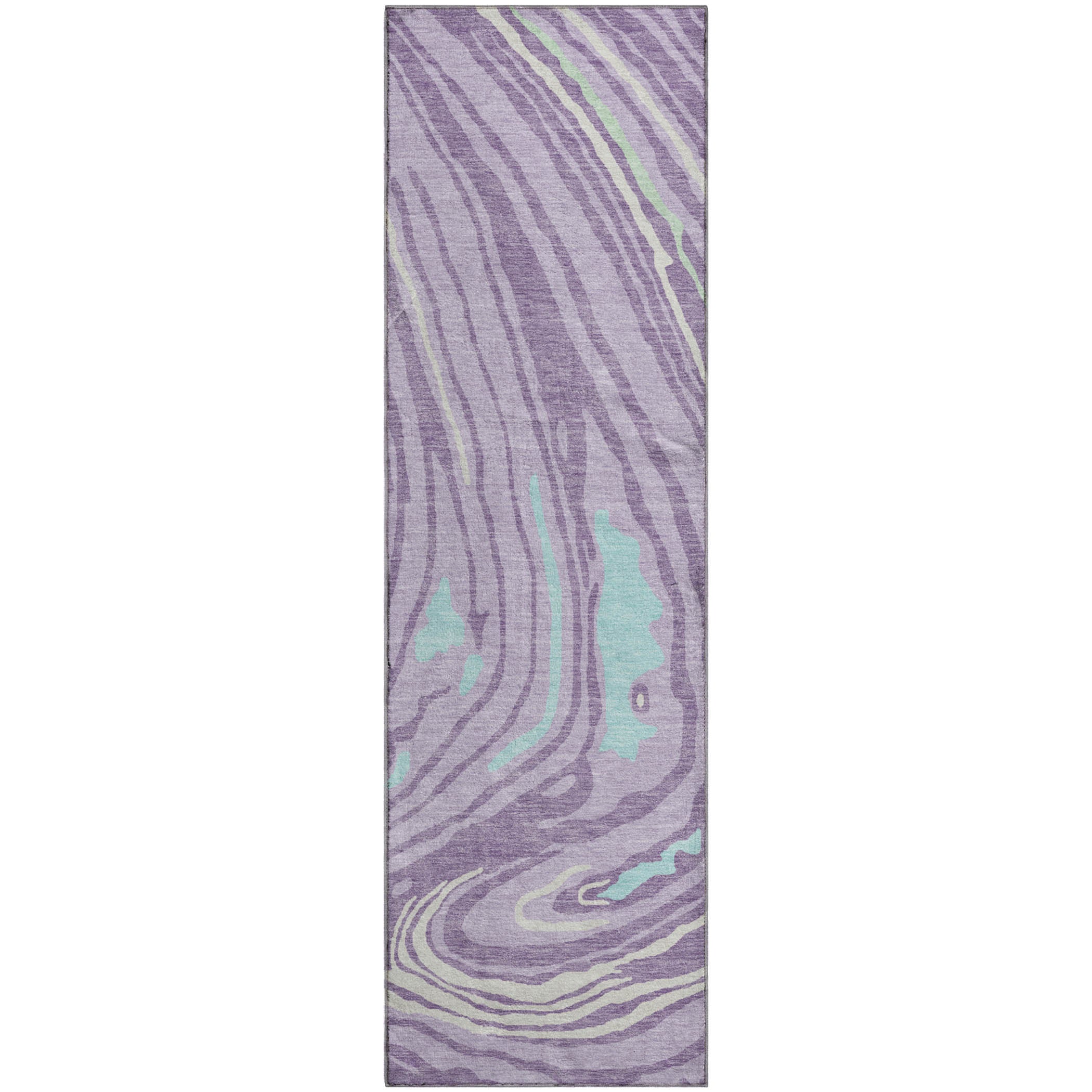 Vienna Machine Washable Transitional Lavender Purple Rug 2'3" x 7'6" #shape_Runner