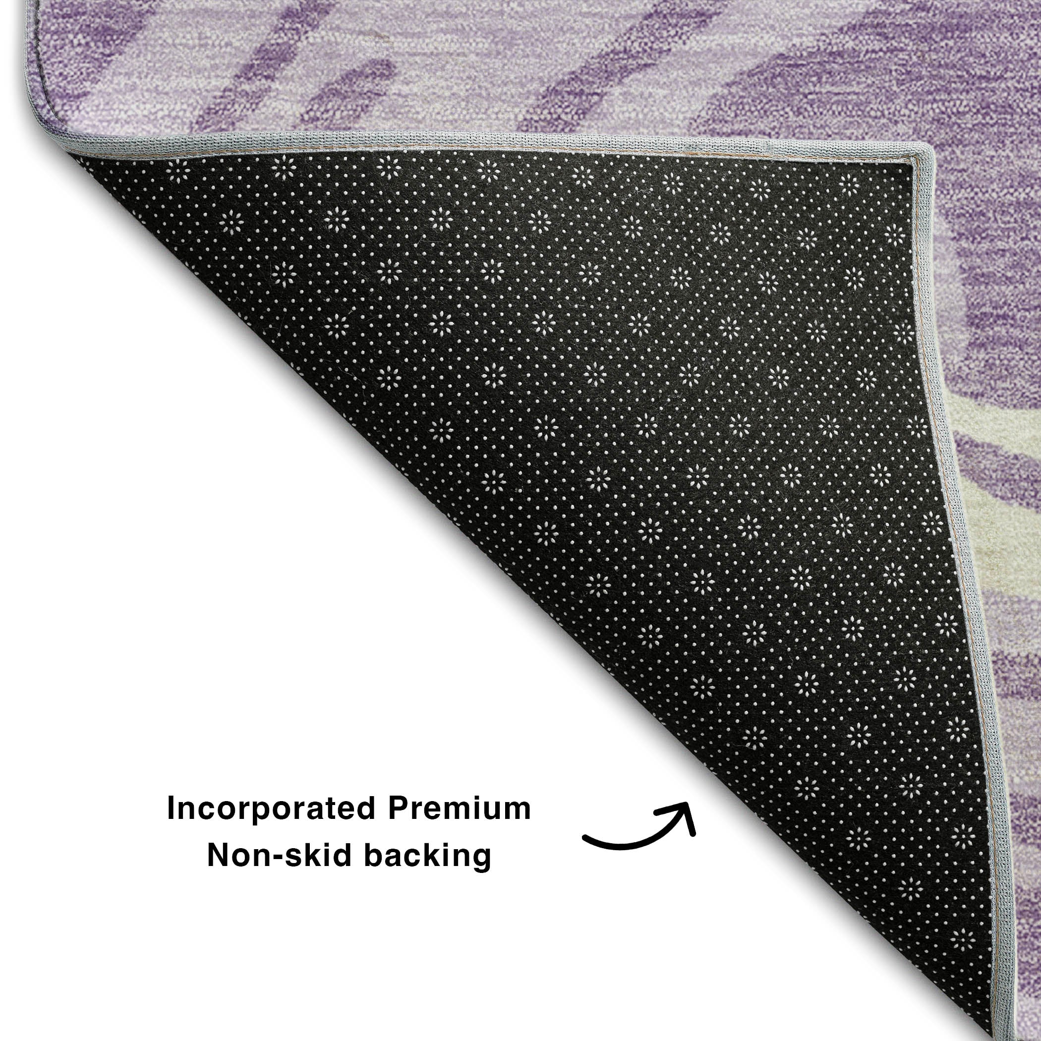 Vienna Machine Washable Transitional Lavender Purple Rug 1'8" x 2'6" #shape_Rectangle