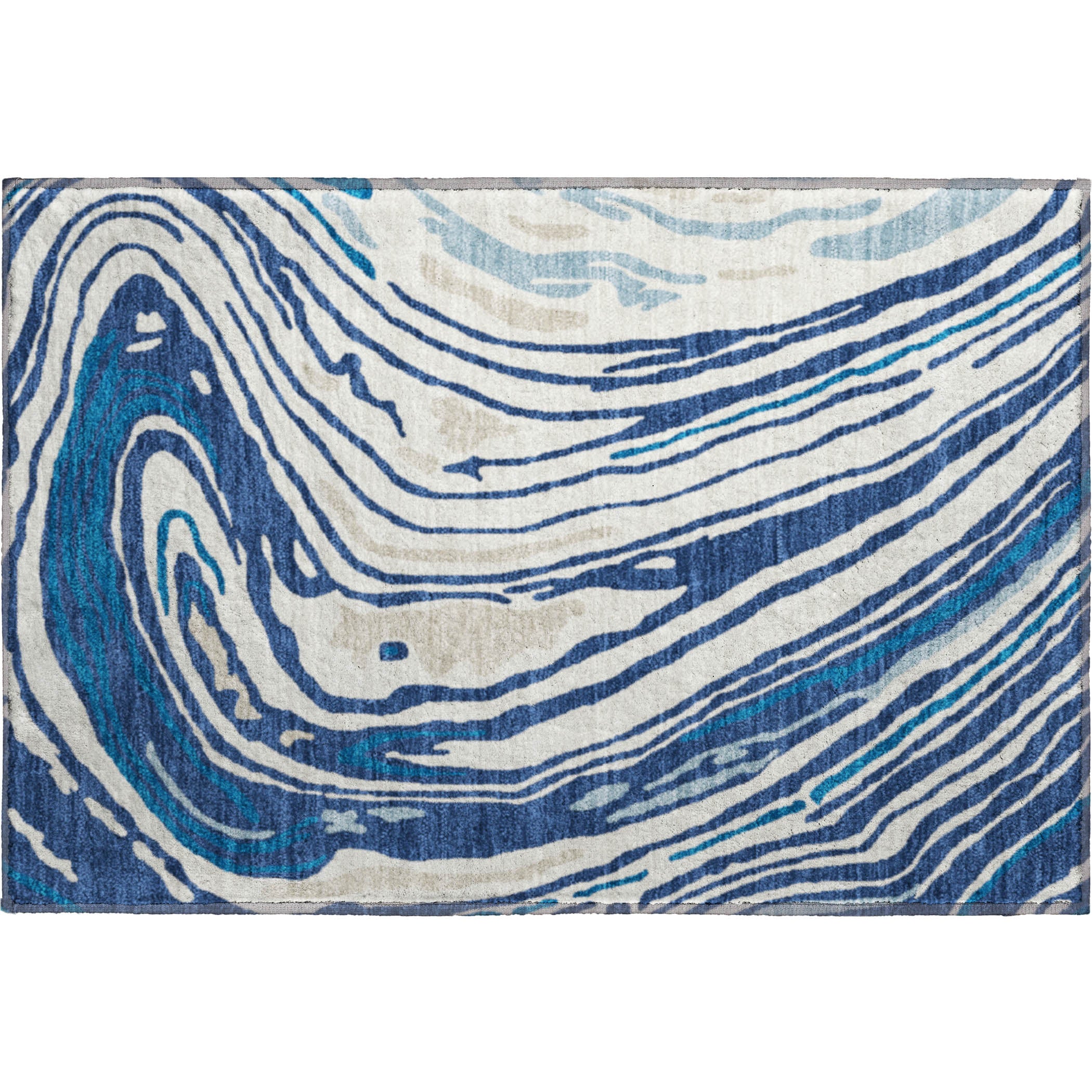 Vienna Machine Washable Transitional Navy Blue Rug 1'8" x 2'6" #shape_Rectangle