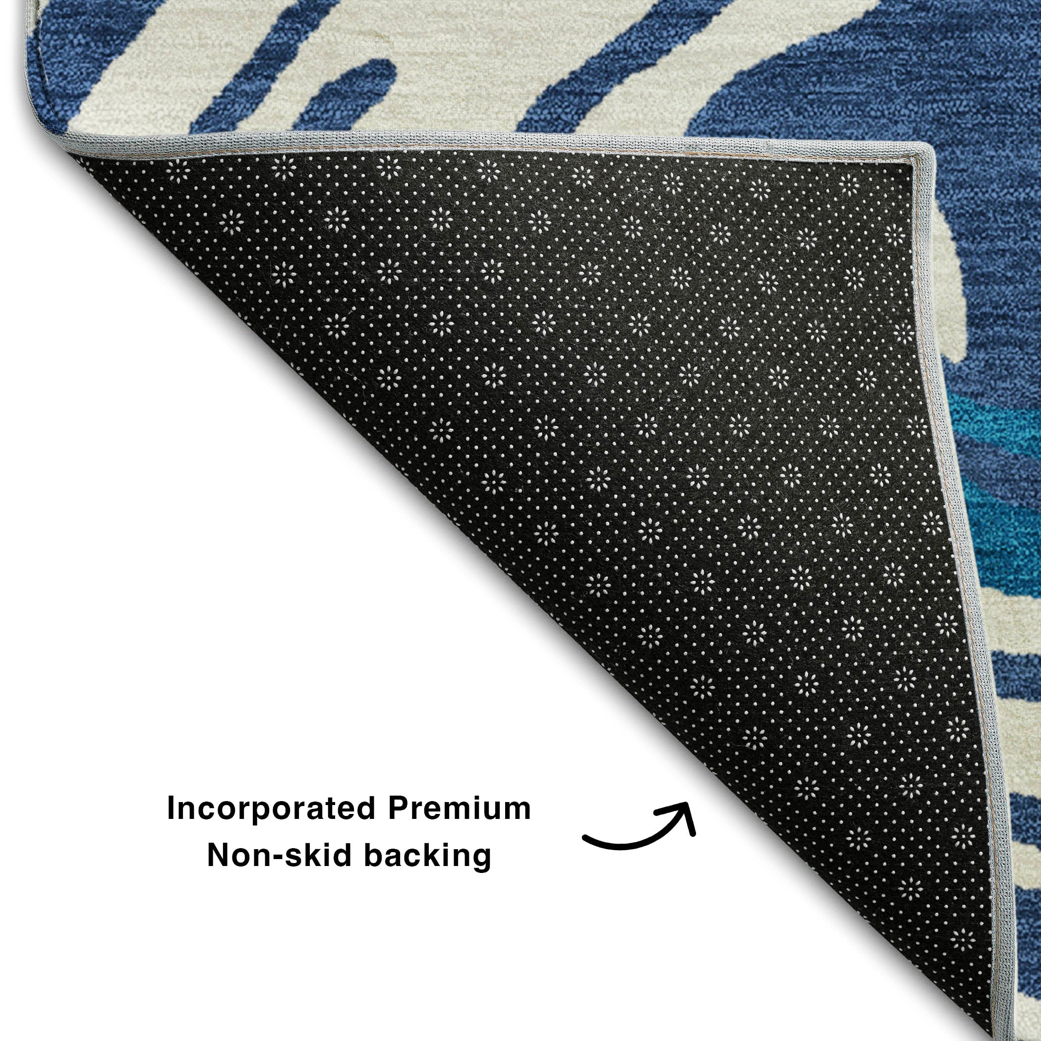 Vienna Machine Washable Transitional Navy Blue Rug 1'8" x 2'6" #shape_Rectangle