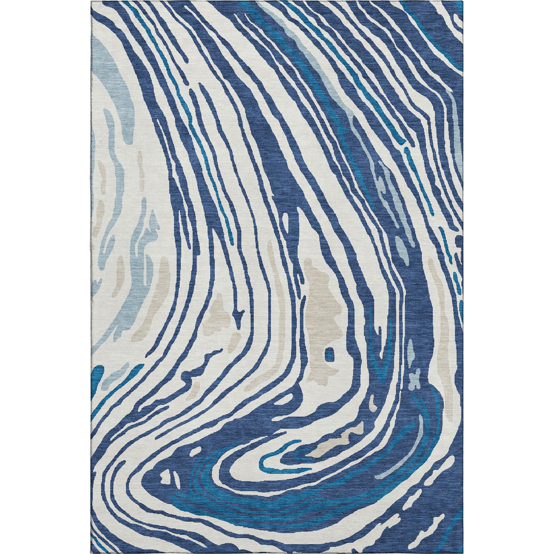 Vienna Machine Washable Transitional Navy Blue Rug 2'6" x 3'10" #shape_Rectangle