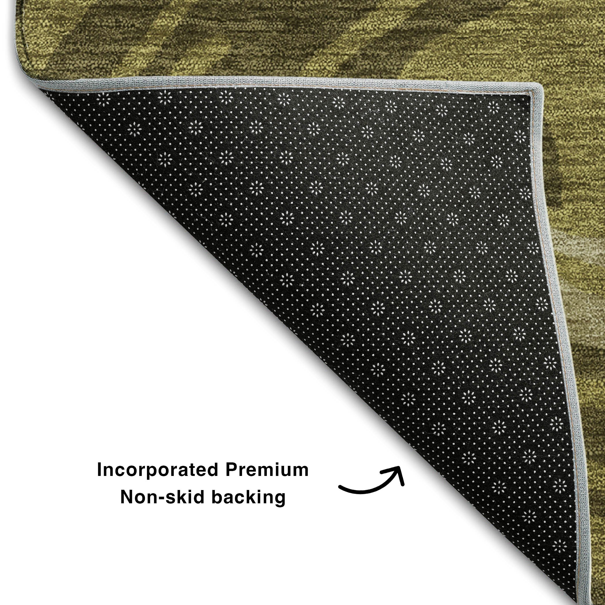 Vienna Machine Washable Transitional Olive Green Rug 1'8" x 2'6" #shape_Rectangle