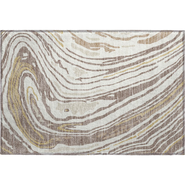 Vienna Machine Washable Transitional Taupe Brown Rug 1'8" x 2'6"