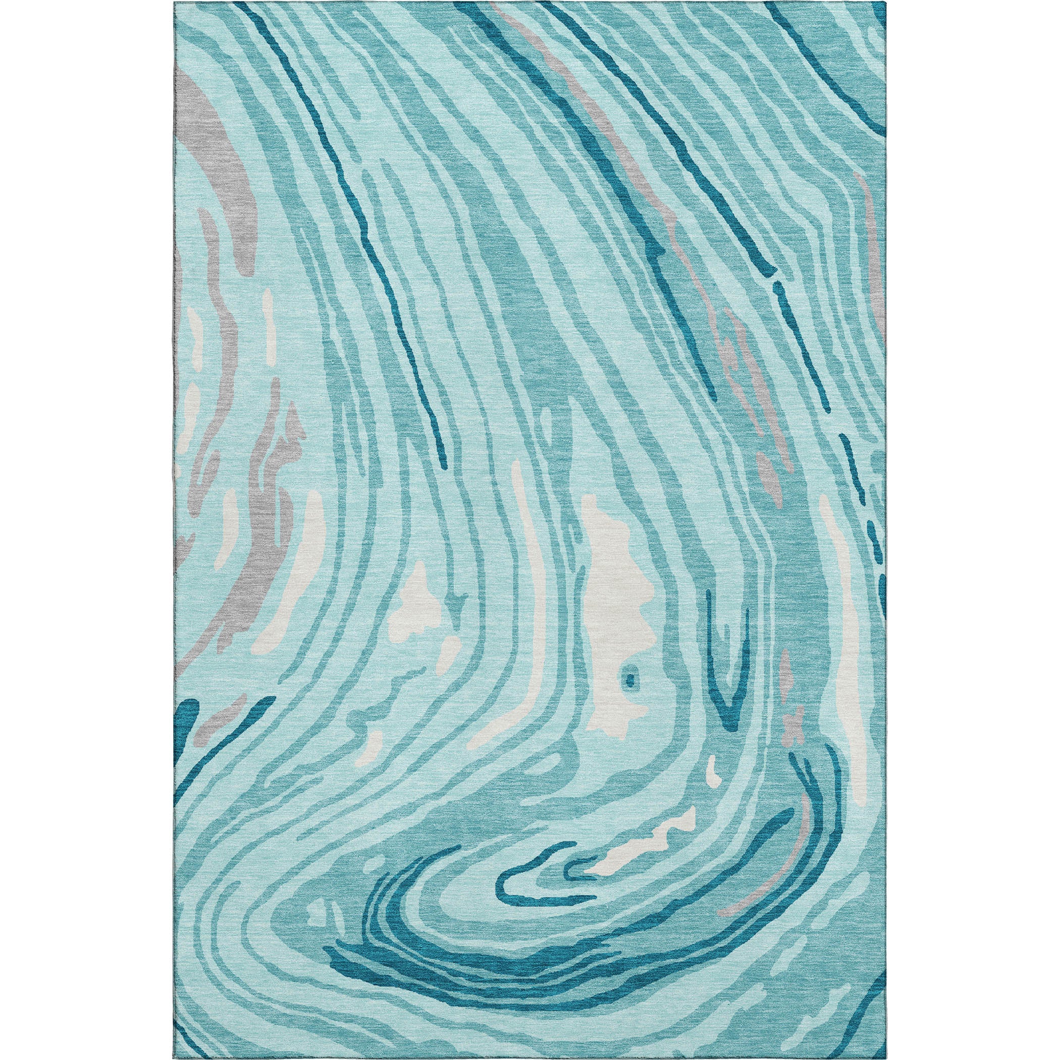 Vienna Machine Washable Transitional Turquoise Teal Rug 2'6" x 3'10" #shape_Rectangle