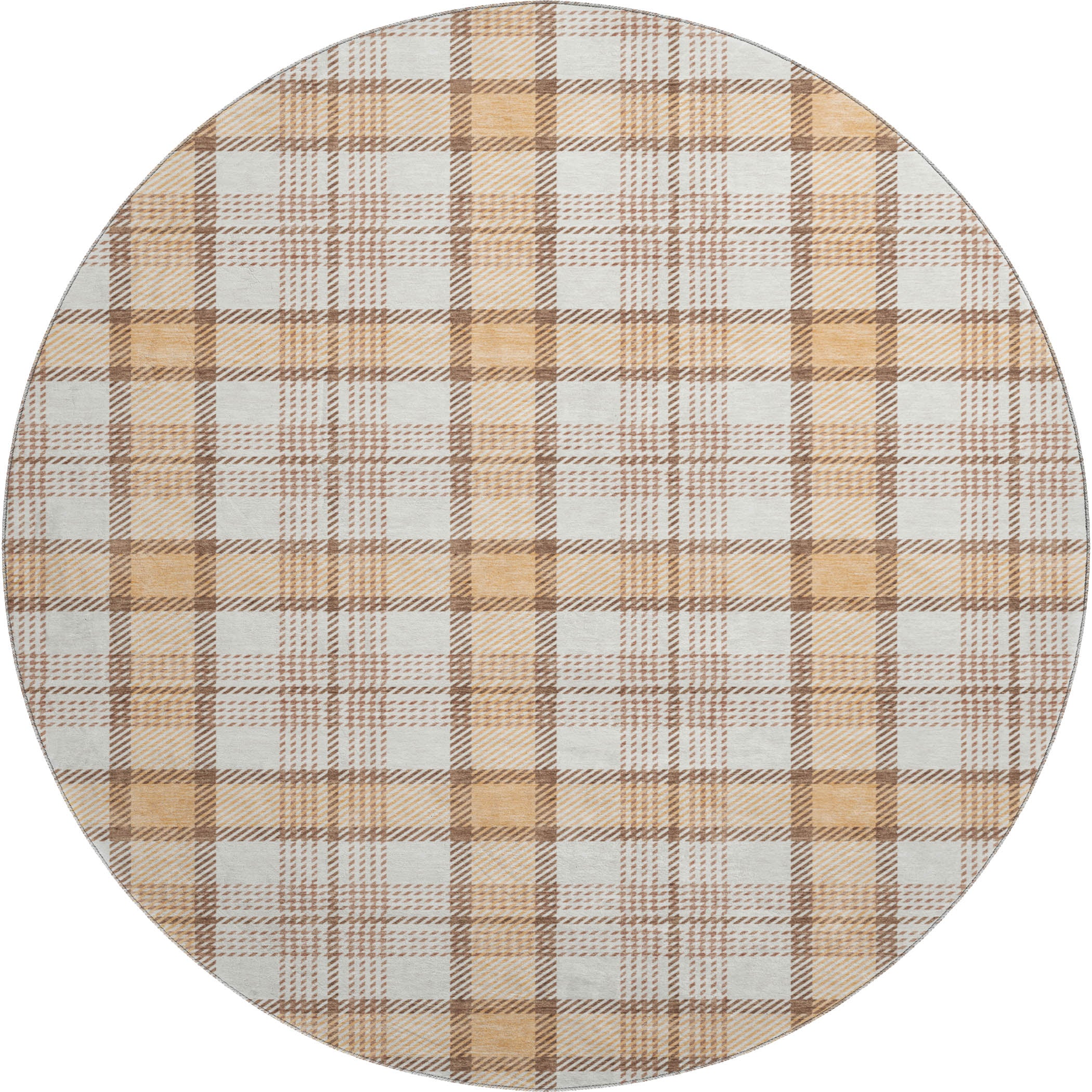 Marrakech Machine Washable Transitional Peach Orange Rug 8' x 8' #shape_Round