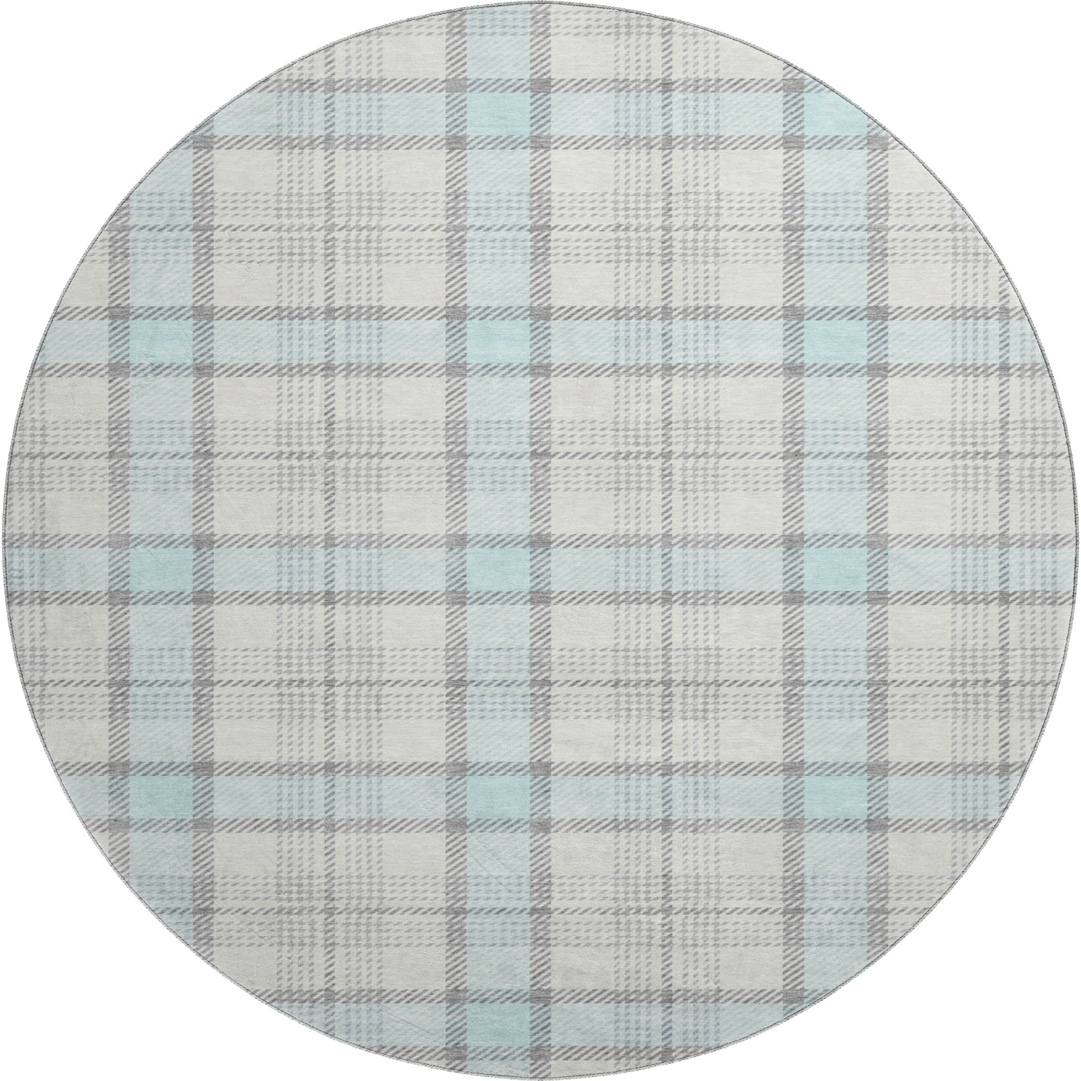 Marrakech Machine Washable Transitional Sky Blue Rug 8' x 8' #shape_Round