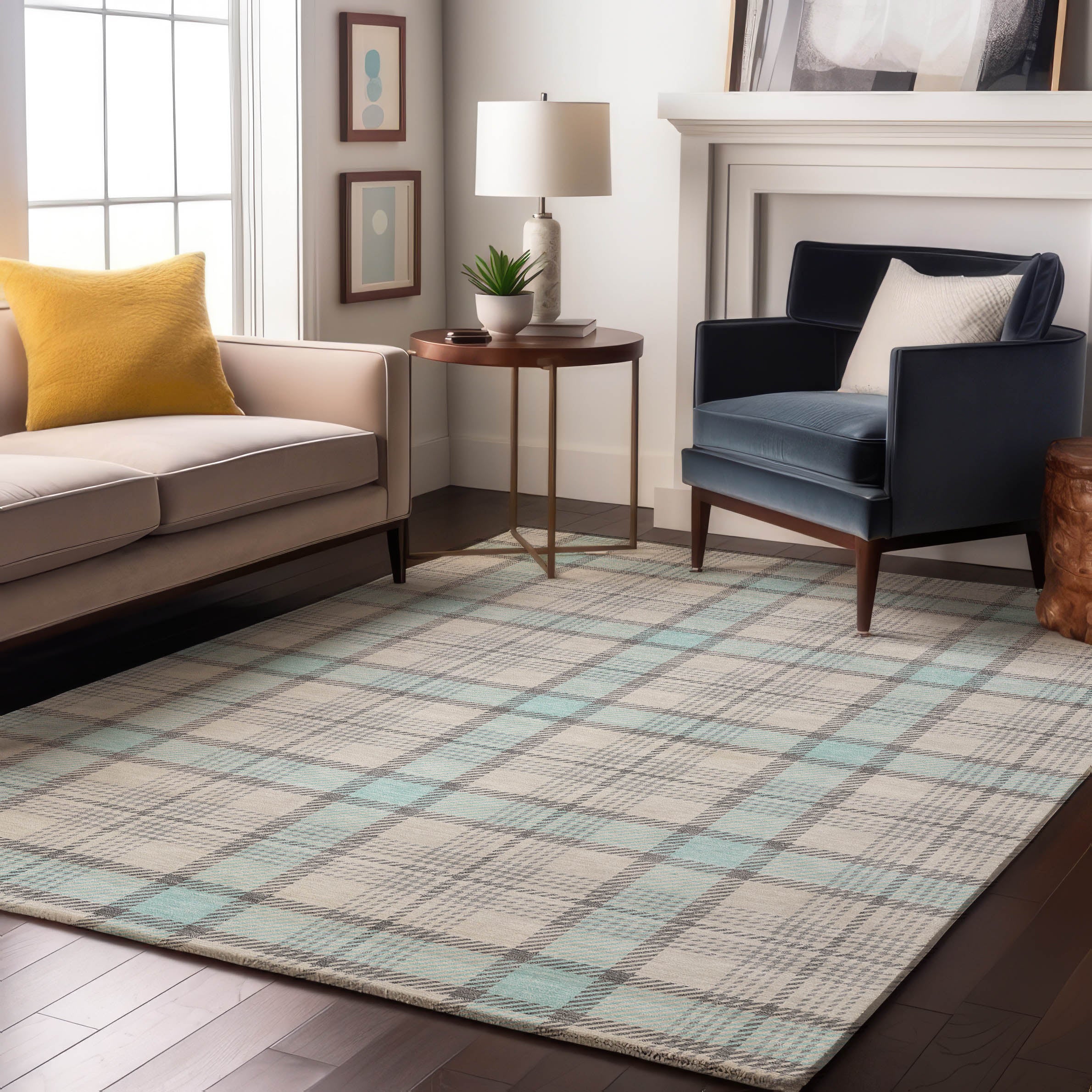 Marrakech Machine Washable Transitional Sky Blue Rug 2'6" x 3'10" #shape_Rectangle