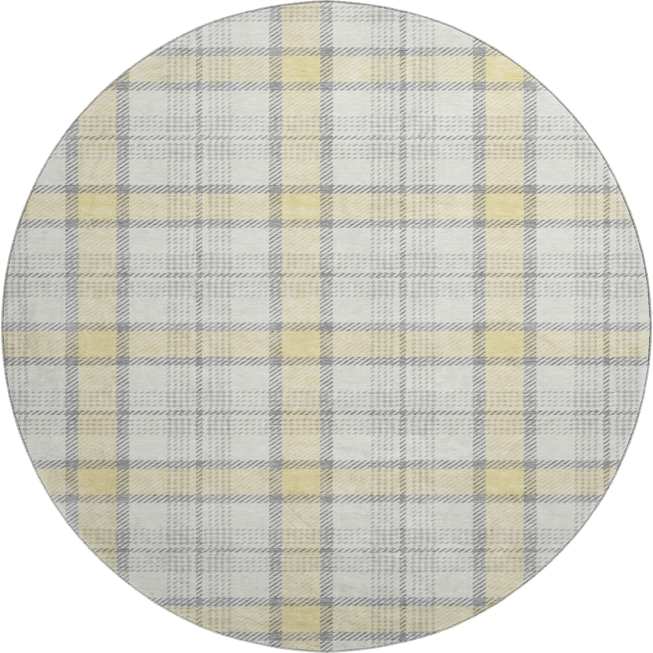 Marrakech Machine Washable Transitional Yellow Gold Rug 8' x 8' #shape_Round