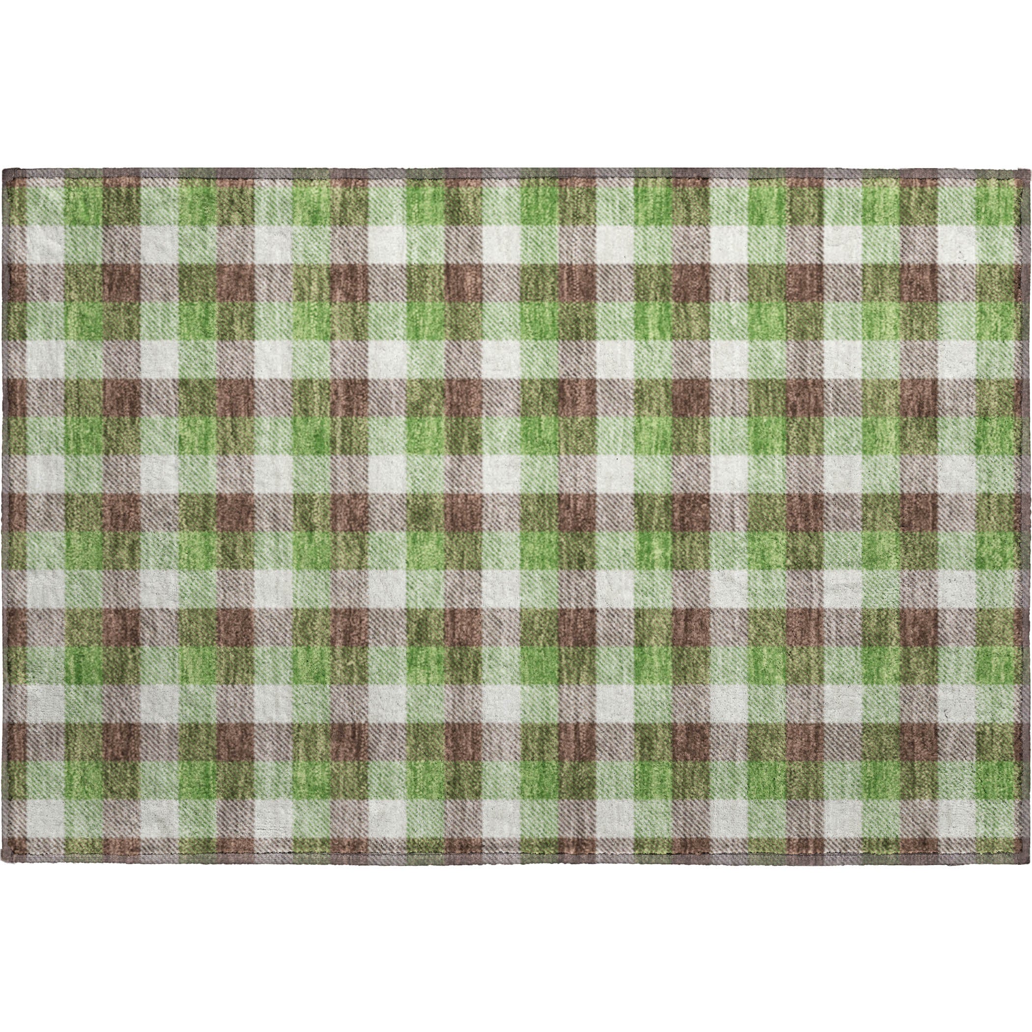 Seoul Machine Washable Transitional Brown Rug 1'8" x 2'6" #shape_Rectangle