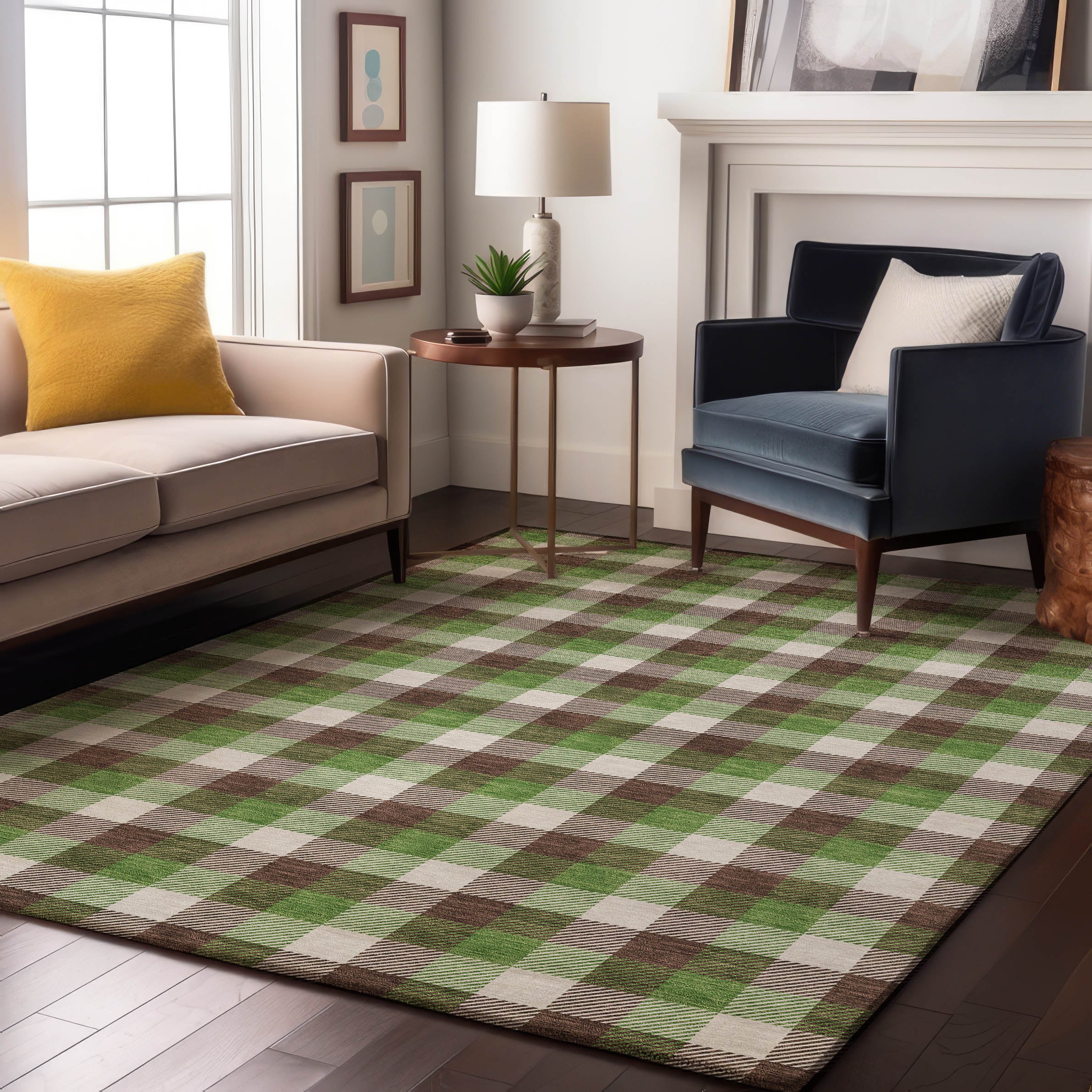 Seoul Machine Washable Transitional Brown Rug 2'6" x 3'10" #shape_Rectangle