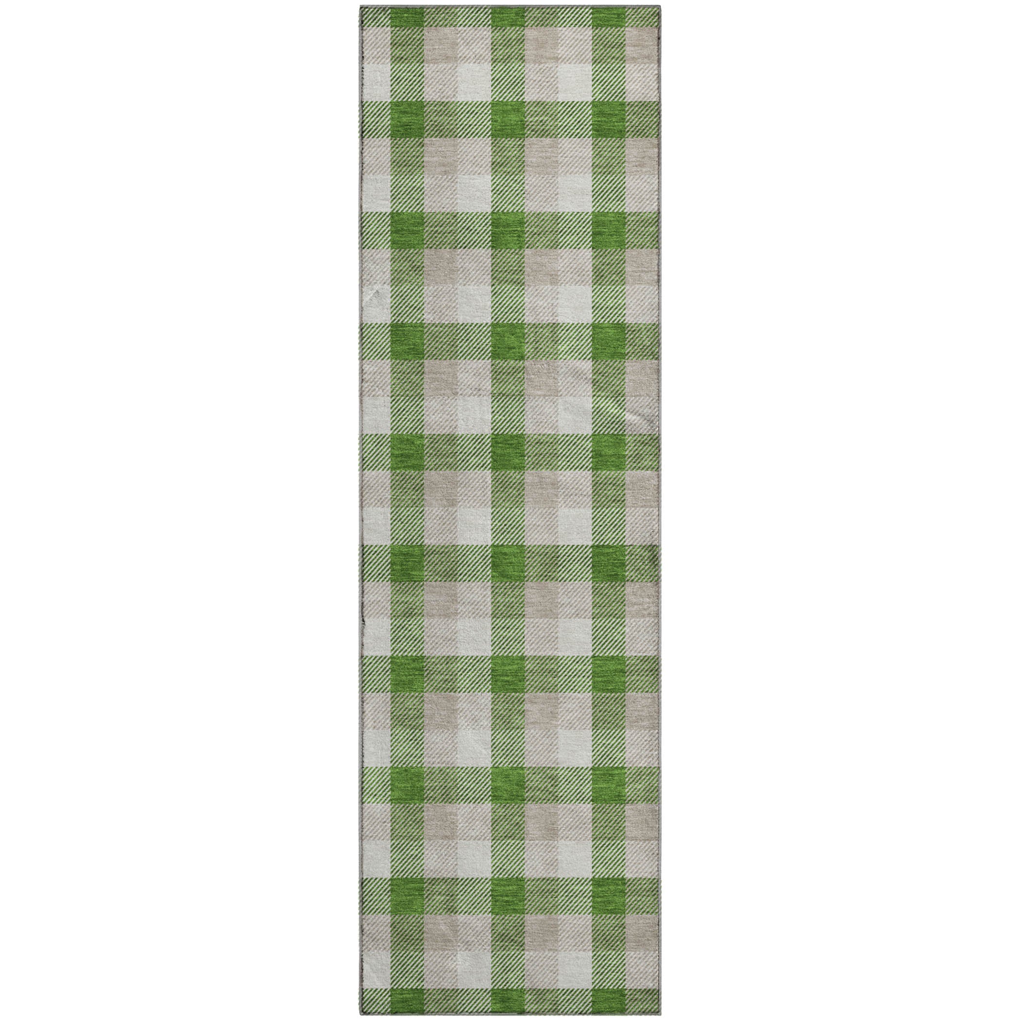 Seoul Machine Washable Transitional Emerald Green Rug 2'3" x 7'6" #shape_Runner